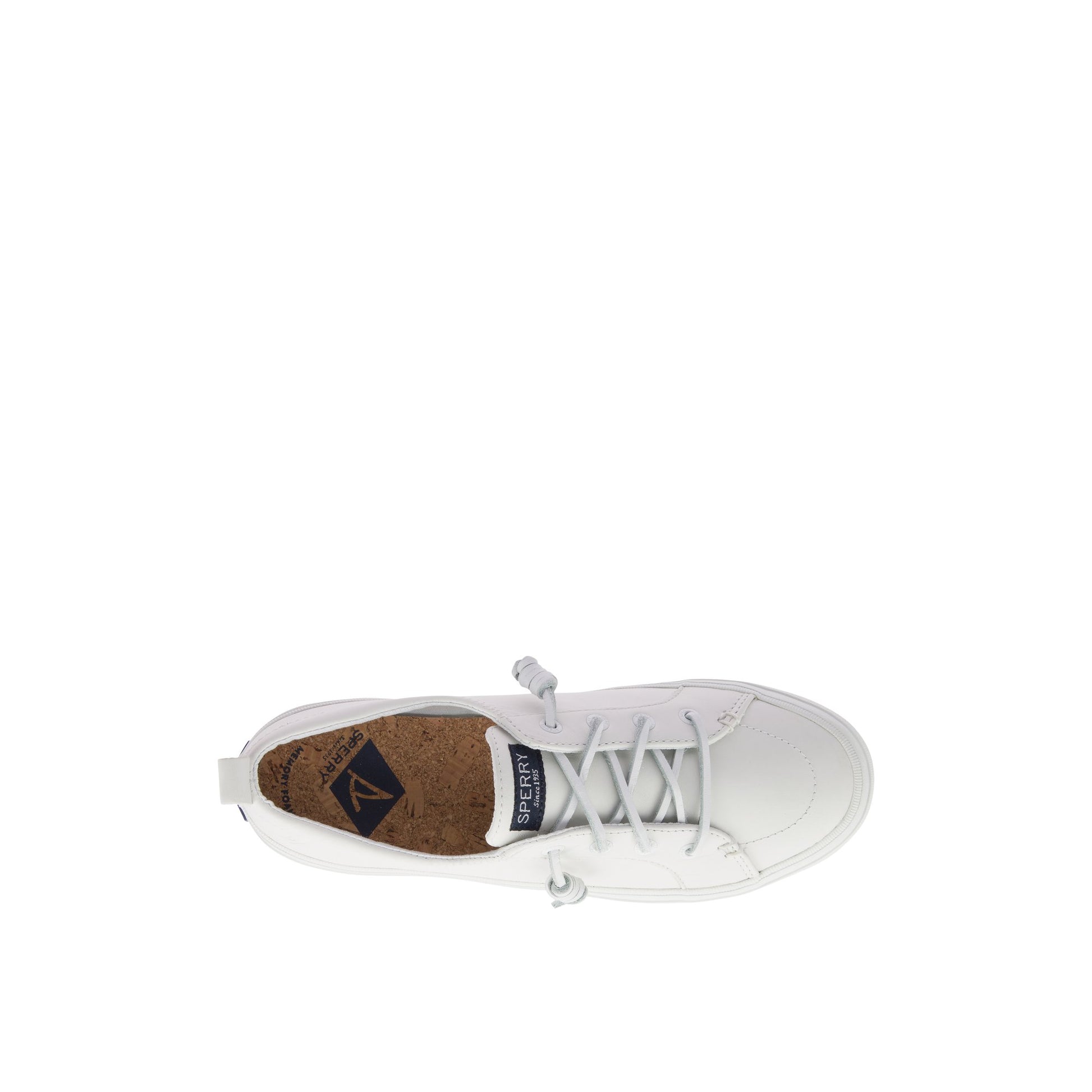 Top-down view of the White Crest Vibe Leather Sneaker Vulcanized Sneaker
