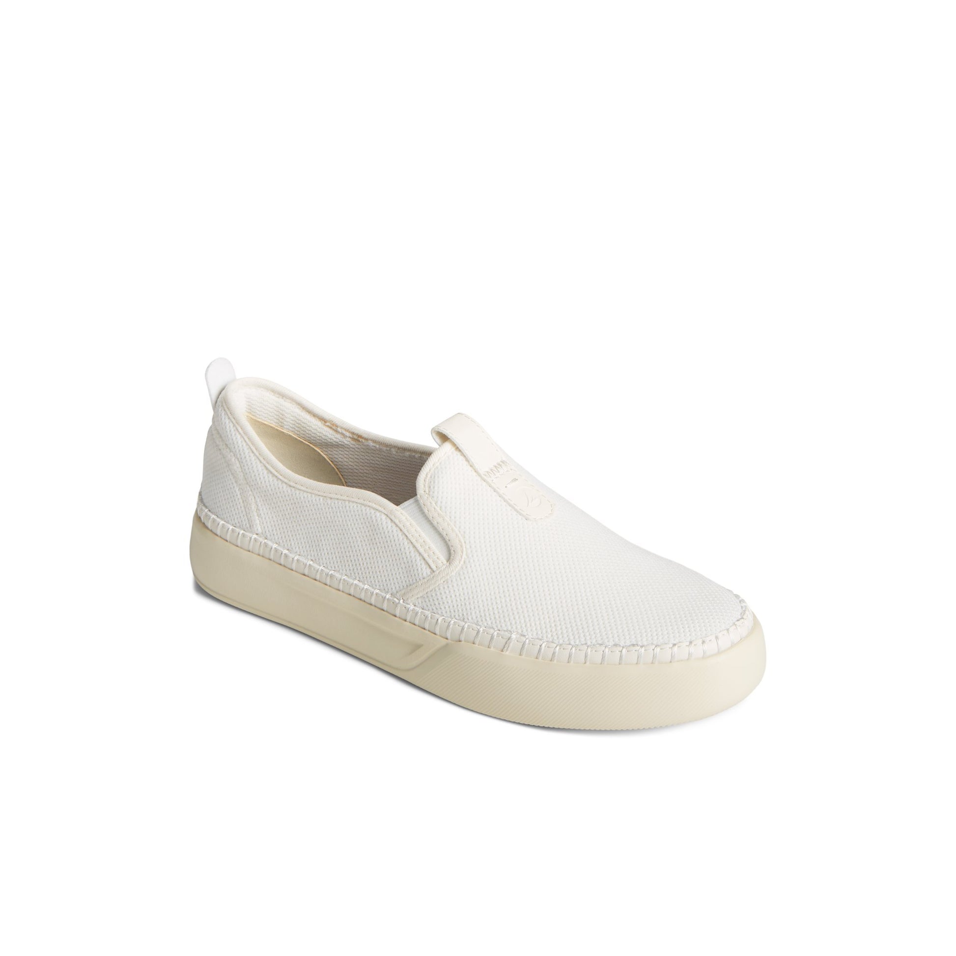 Three-quarter angle of White Breaker Plushwave™ Sneaker Slip-on Sneakers's front side