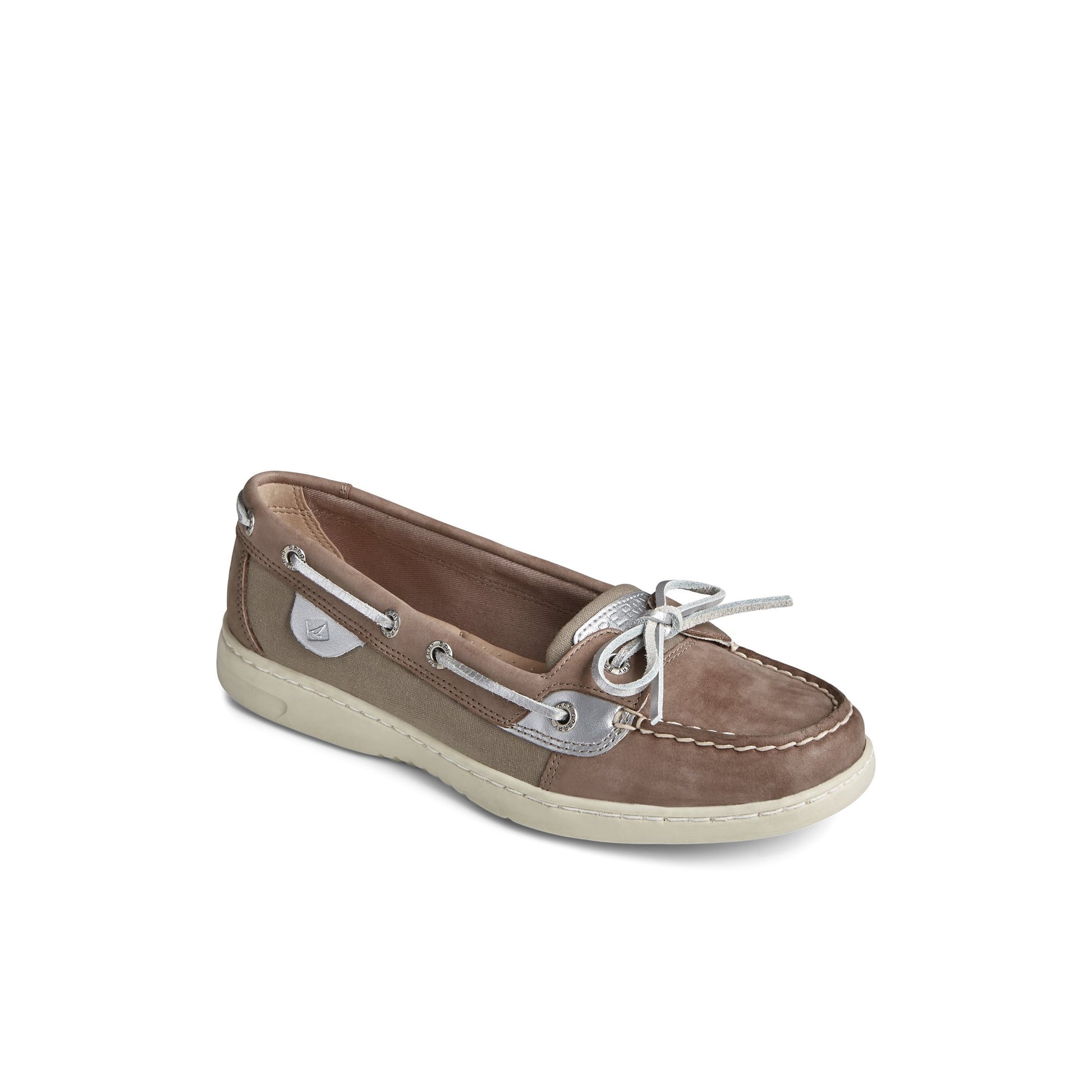 Three-quarter angle of Light Grey Angelfish Boat Shoe Boat Shoes's front side