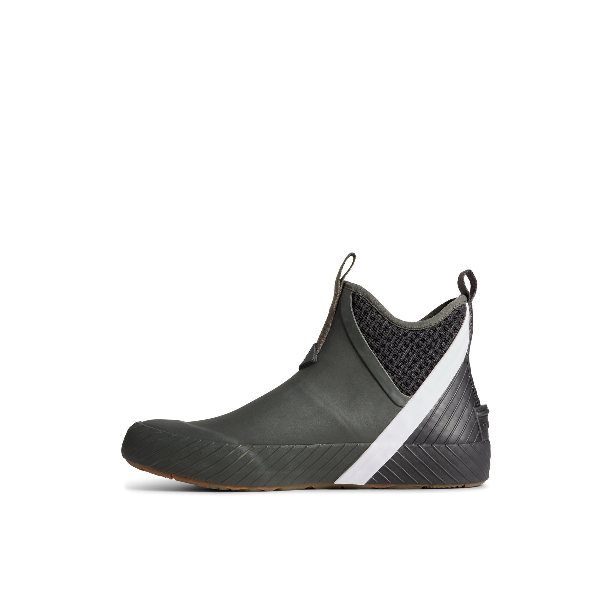 Side view of Black Cutwater Deck Boot Rain Boot