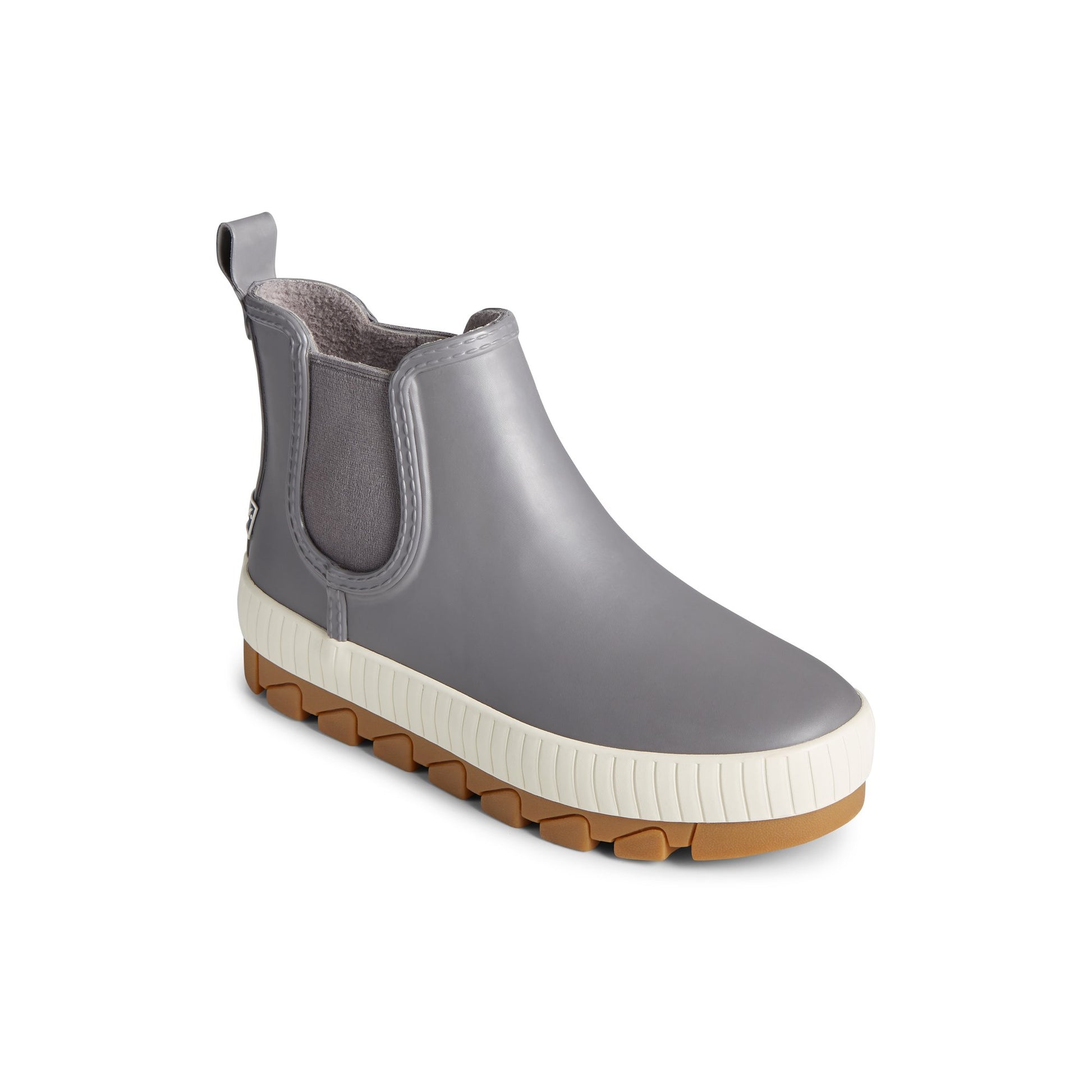 Three-quarter angle of Grey Torrent Chelsea Waterproof Rain Boot Chelsea Rain Boot's front side