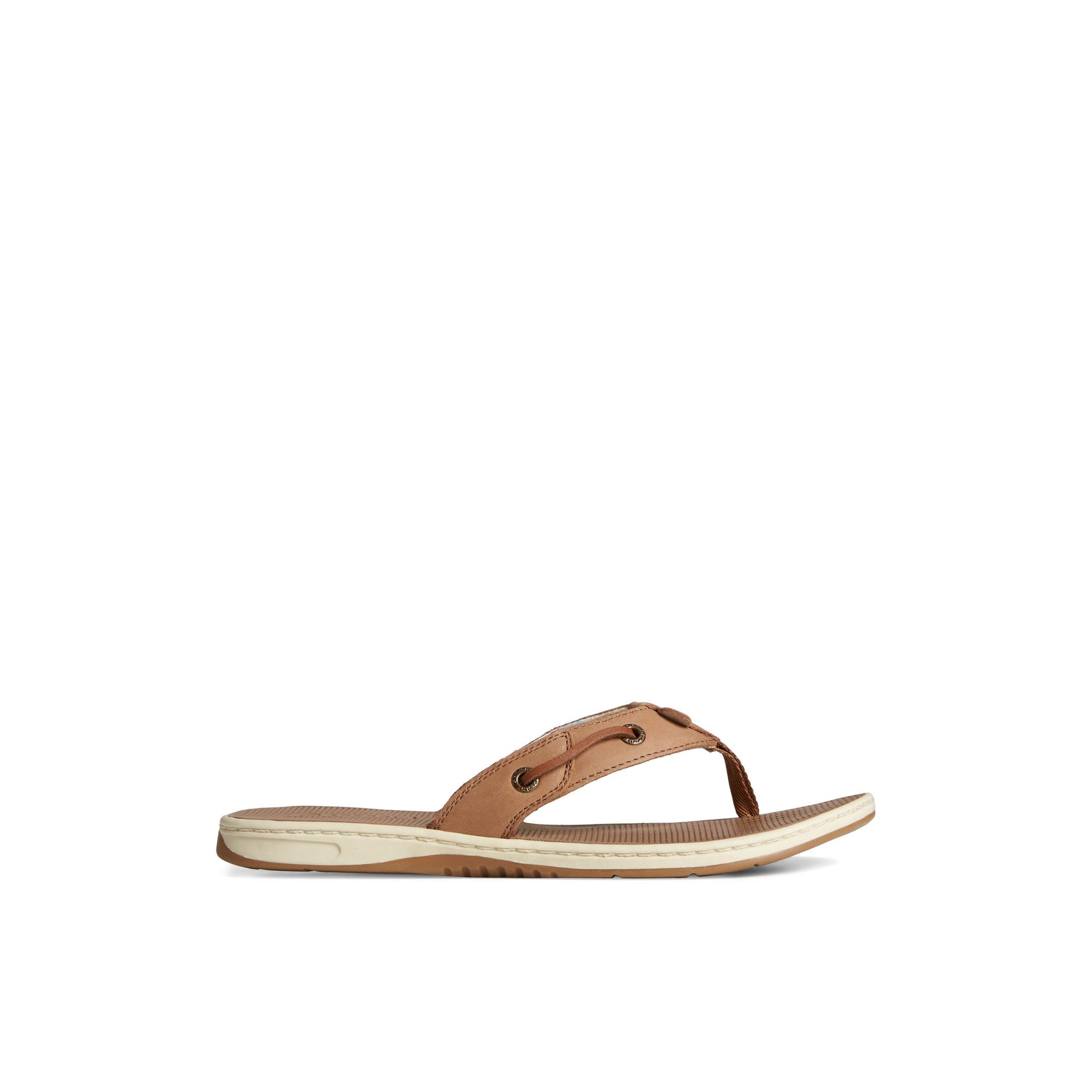 Main View of Dark Beige Seafish Leather Flip Flop Flip Flop Thong Sandals for Womens