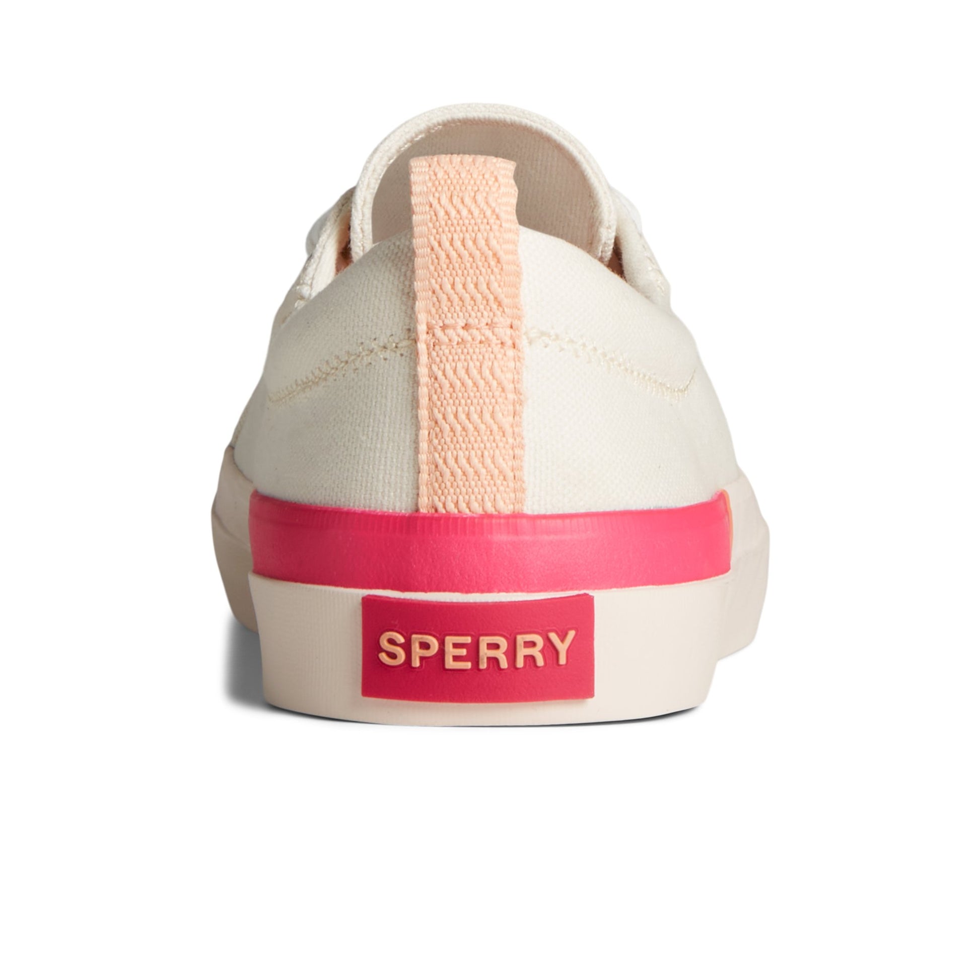 Close-up of the Pink Crest Vibe Stripe Sneaker Vulcanized Sneaker Mule