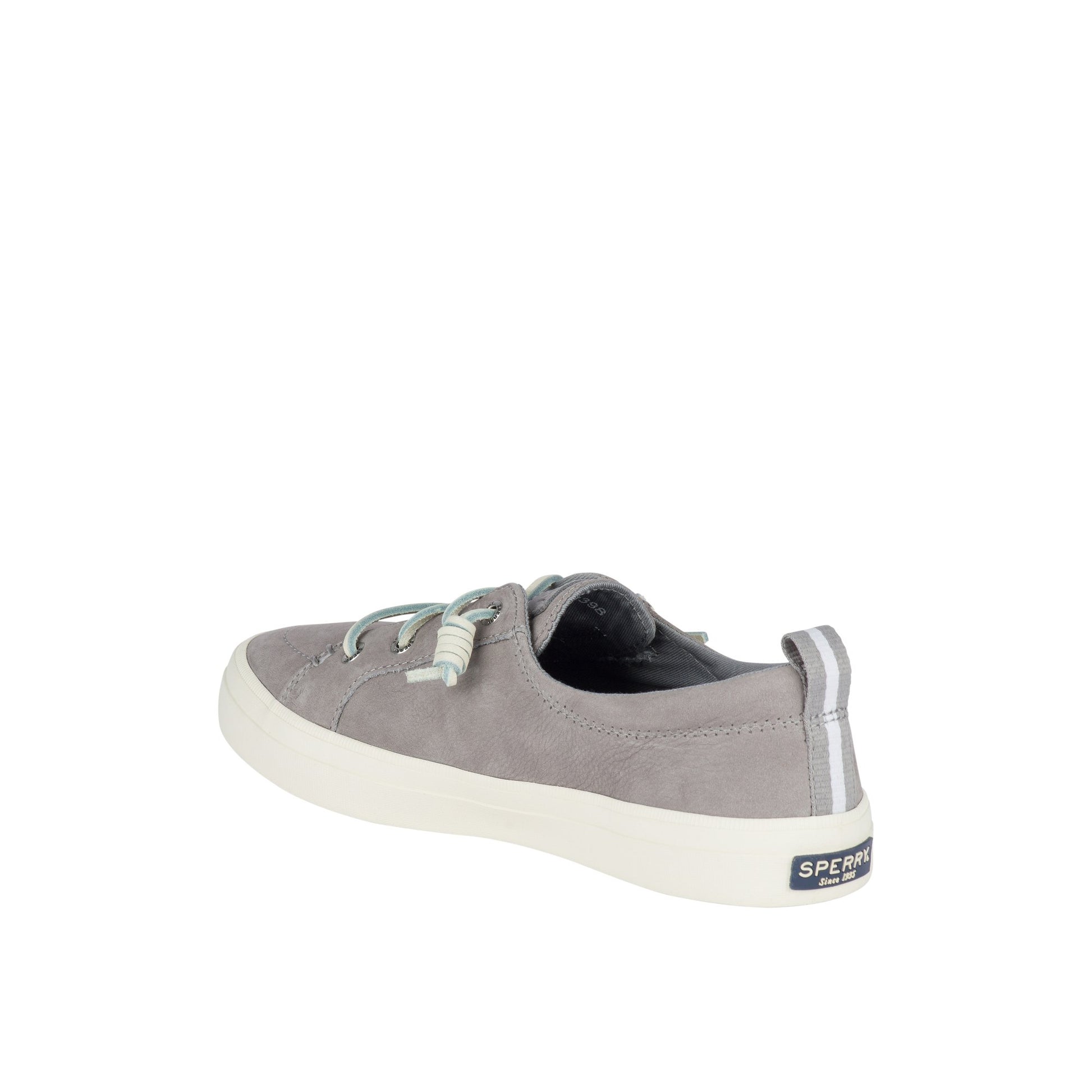 Close-up of the Grey Crest Vibe Washable Leather Sneaker Vulcanized Sneaker Mule