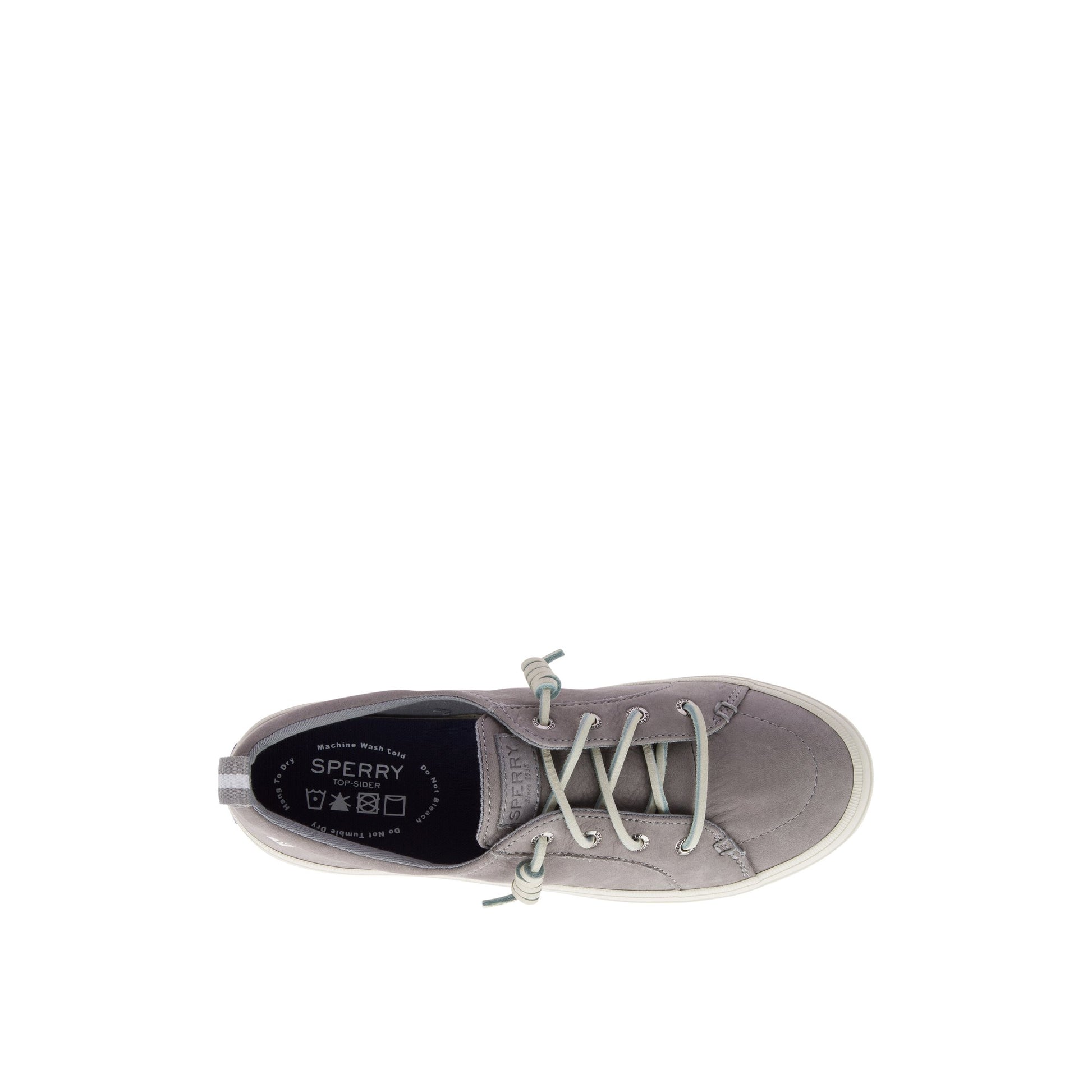 Top-down view of the Grey Crest Vibe Washable Leather Sneaker Vulcanized Sneaker Mule