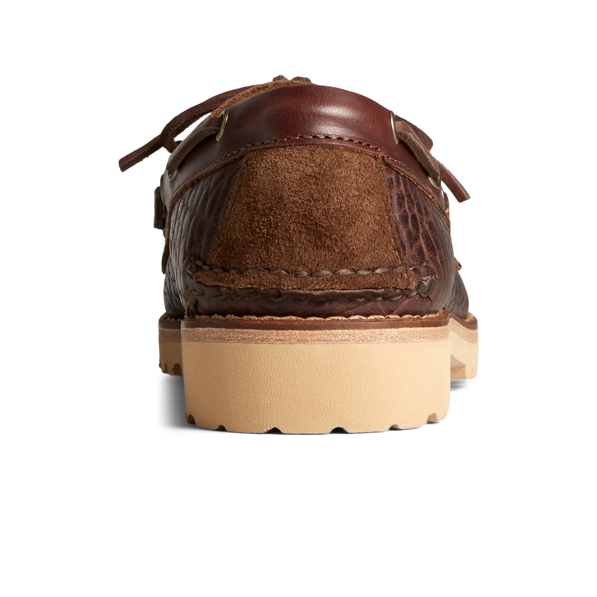Close-up of the Brown Authentic Original™ 2-Eye Boat Shoe by Chris Echevarria Boat Shoes