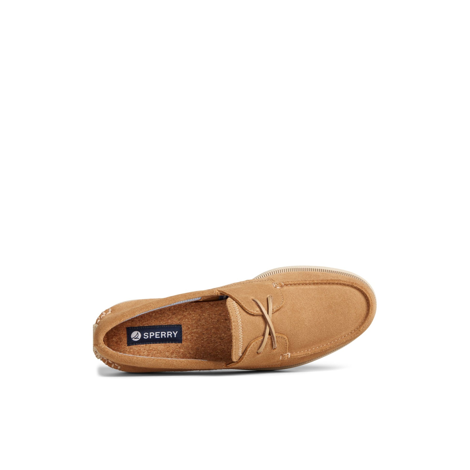 Top-down view of the Medium Beige Authentic Original™ Sirocco Suede Boat Shoe Boat Shoes