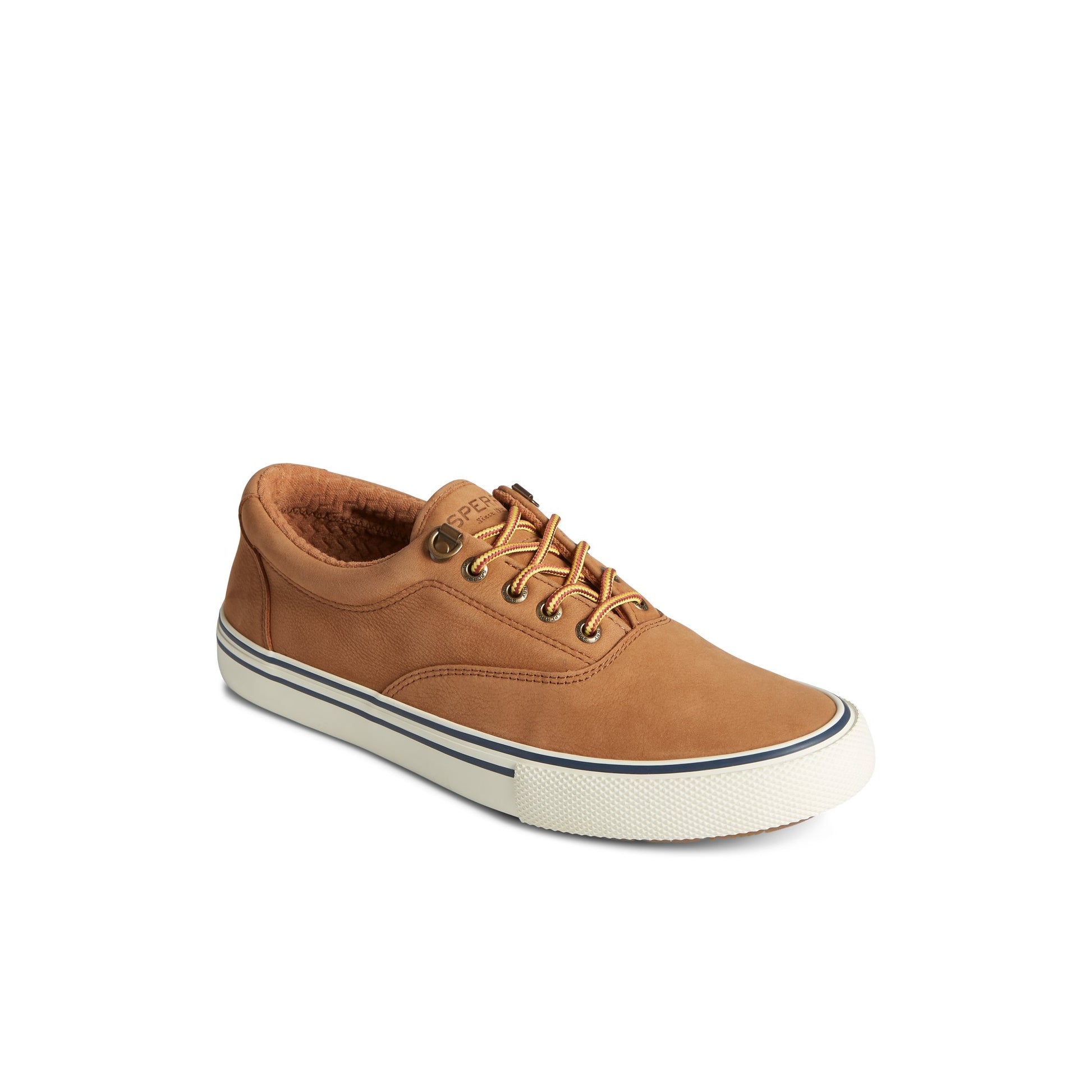 Three-quarter angle of Medium Beige Striper II Storm CVO Waterproof Leather Sneaker Vulcanized Sneaker's front side