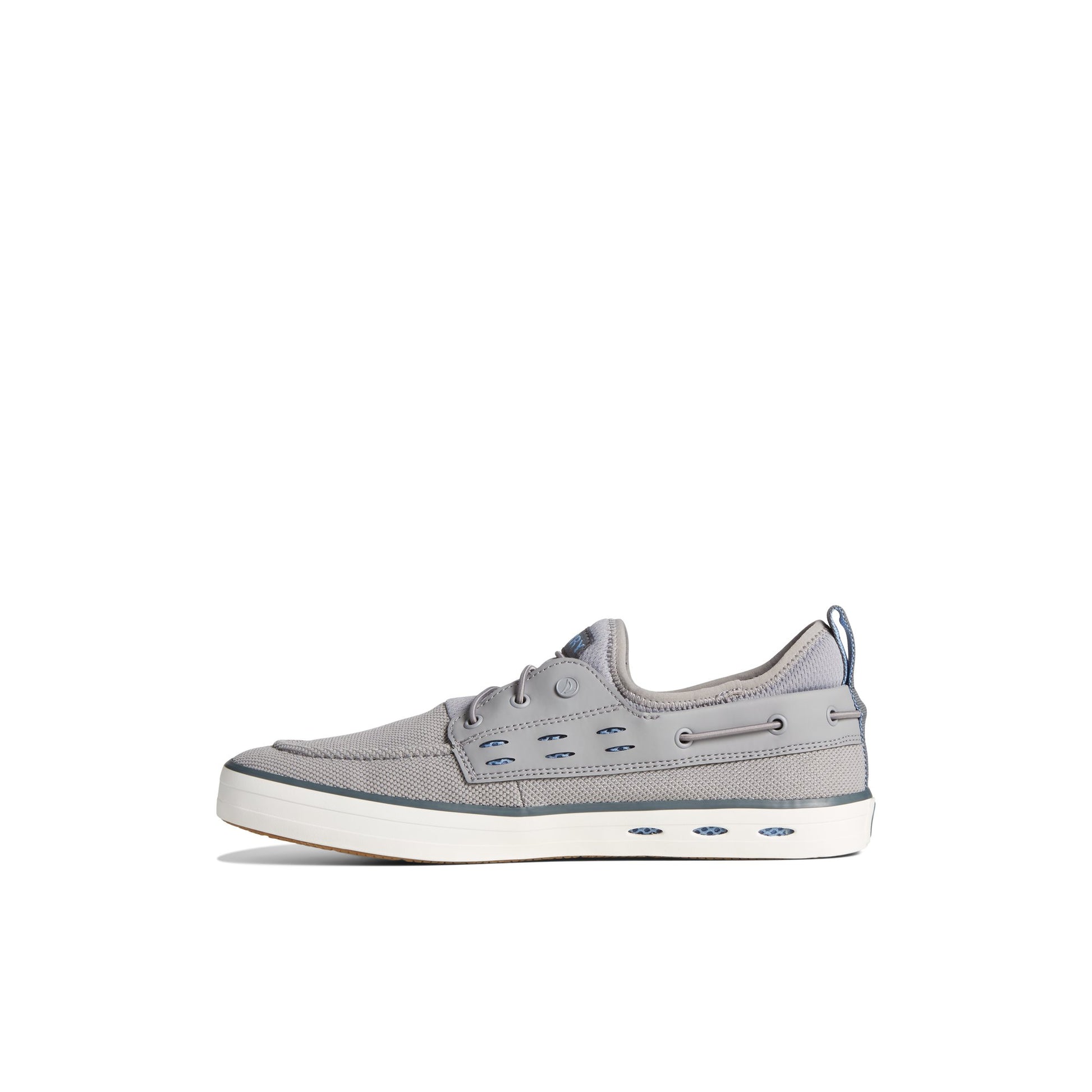 Side view of Grey SeaCycled™ Fairlead Boat Sneaker Vulcanized Sneaker