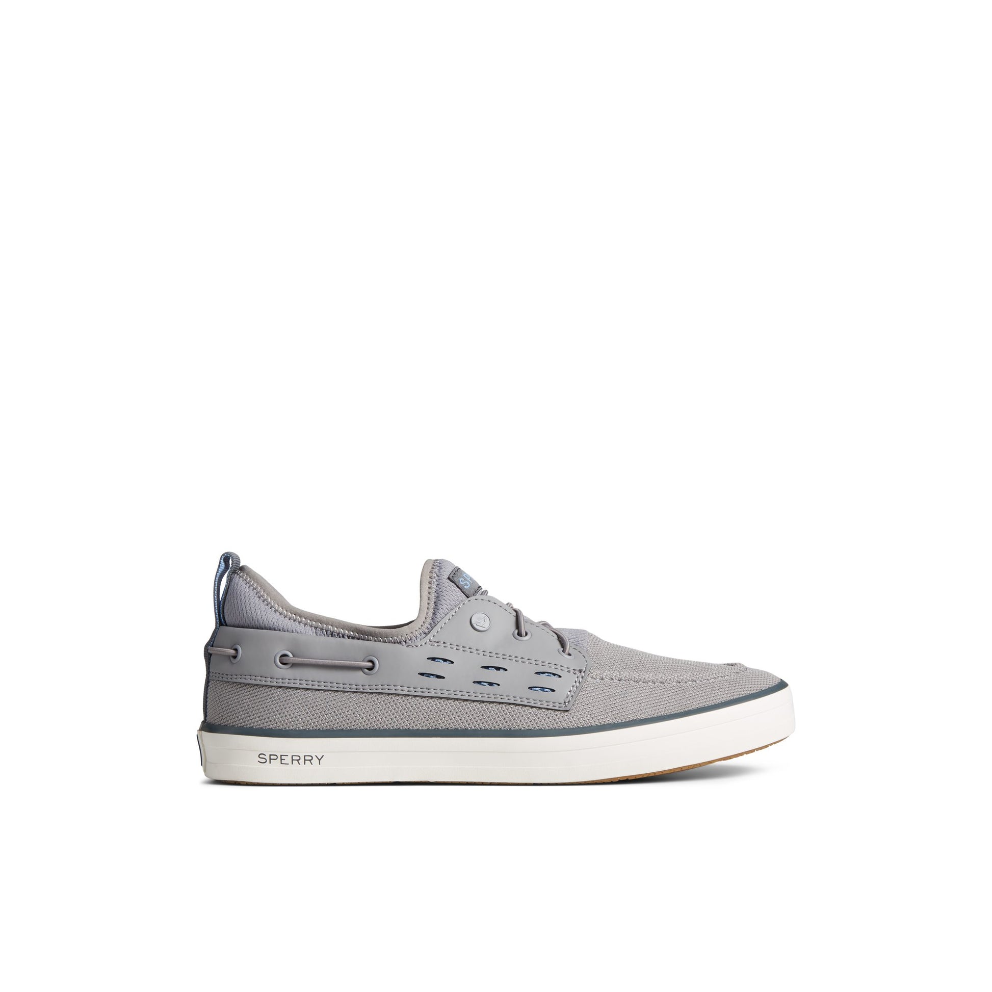 Main View of Grey SeaCycled™ Fairlead Boat Sneaker Vulcanized Sneaker for Mens
