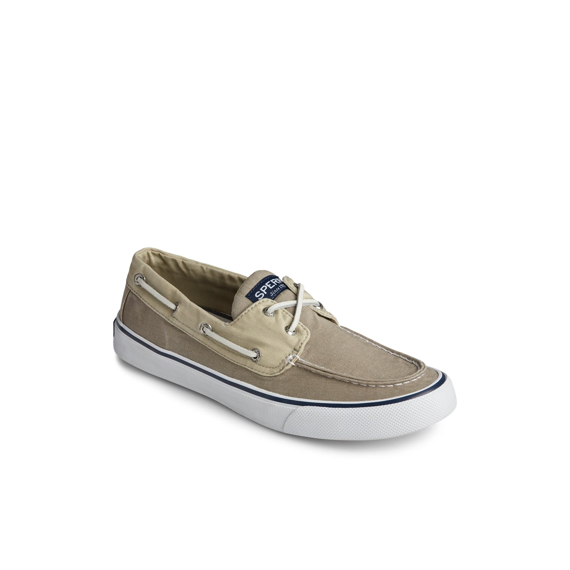 Three-quarter angle of Medium beige Bahama II Sneaker Vulcanized Boat Shoe Sneaker's front side