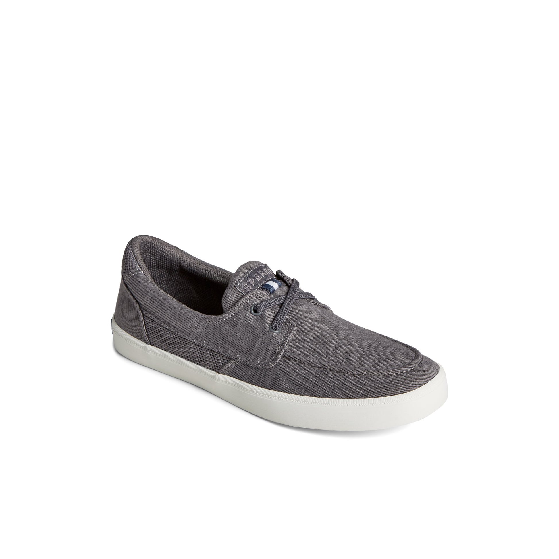 Three-quarter angle of Grey SeaCycled™ Bowery Sneaker Vulcanized Sneaker's front side