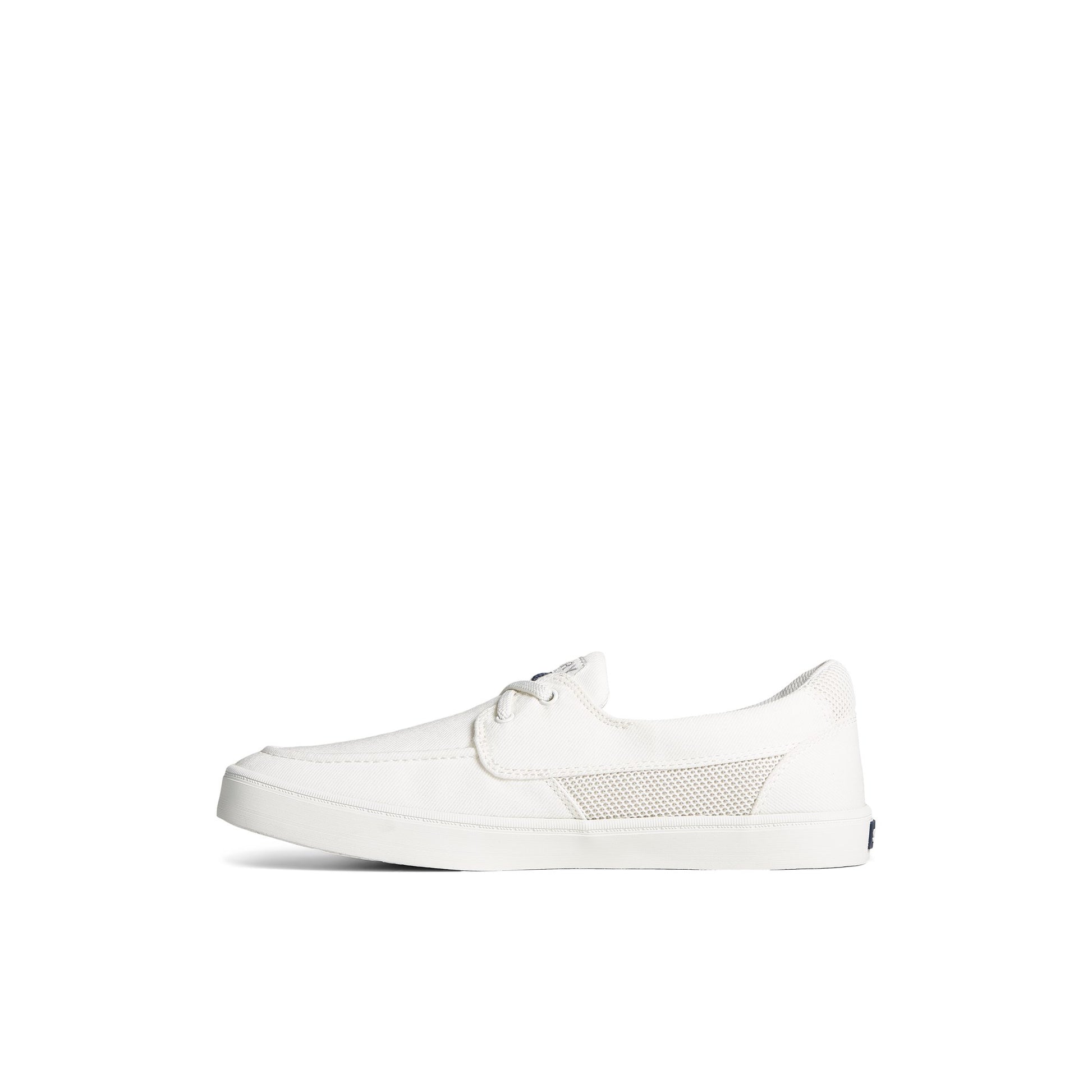 Side view of White SeaCycled™ Bowery Sneaker Vulcanized Sneaker
