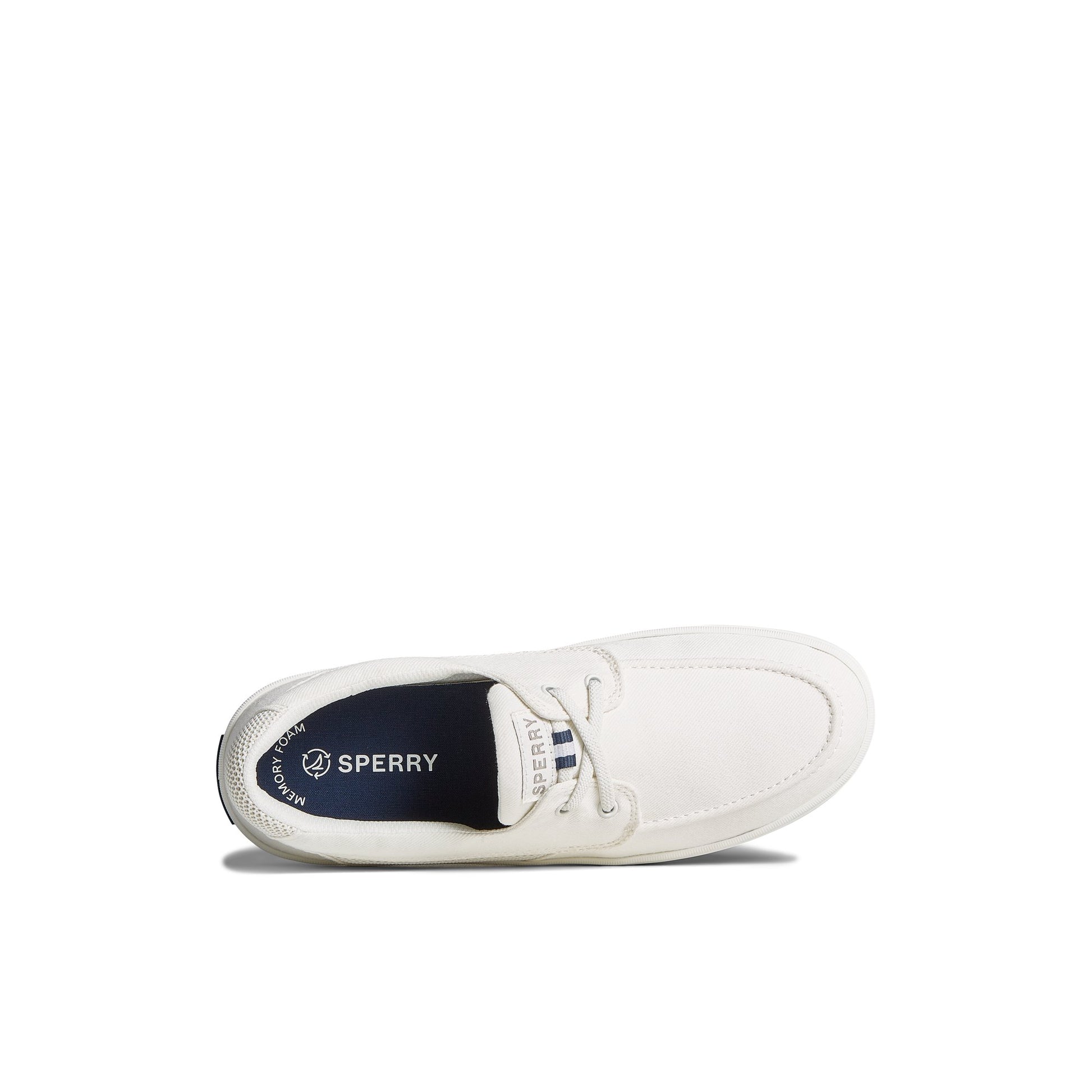 Top-down view of the White SeaCycled™ Bowery Sneaker Vulcanized Sneaker