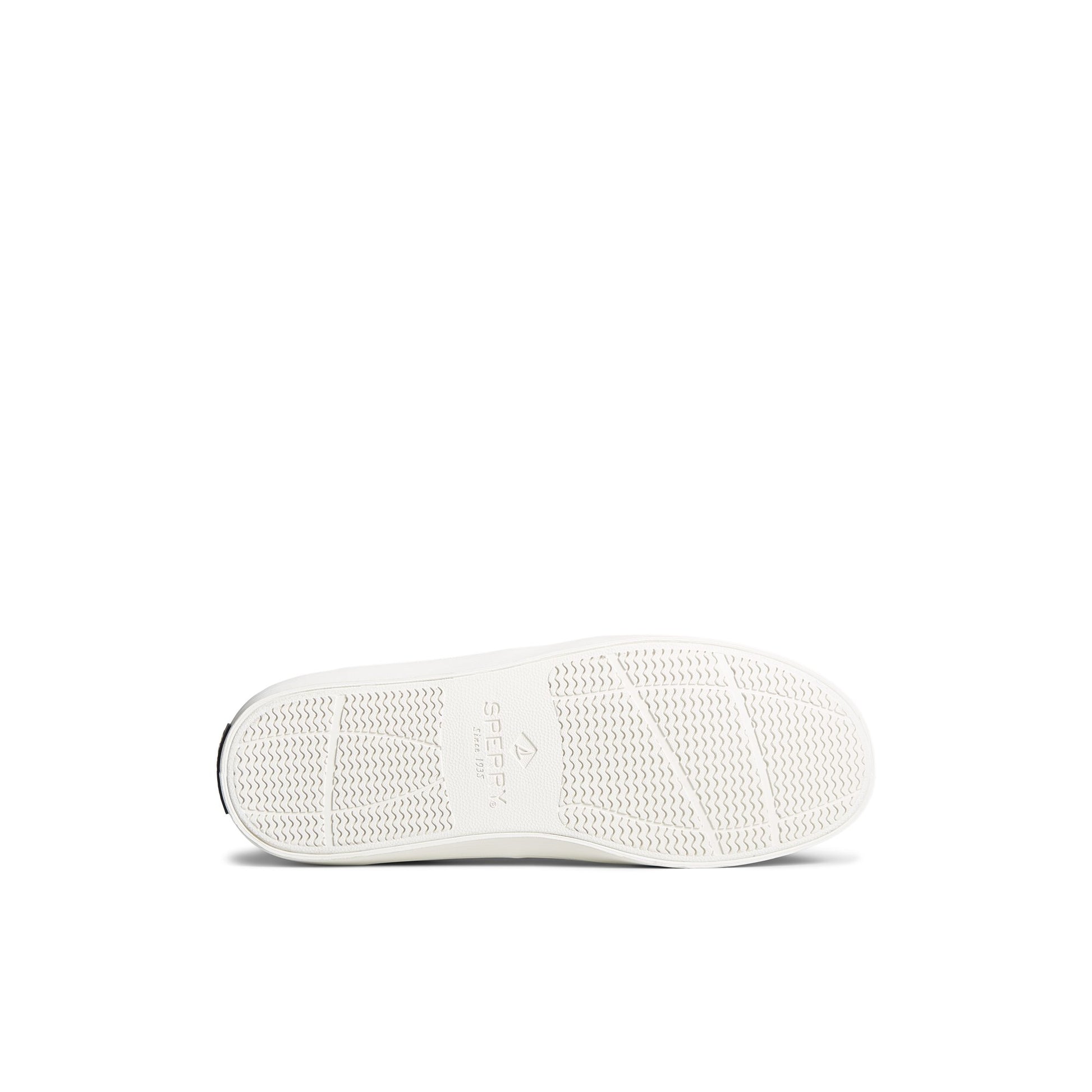 View of White SeaCycled™ Bowery Sneaker Vulcanized Sneaker's sole