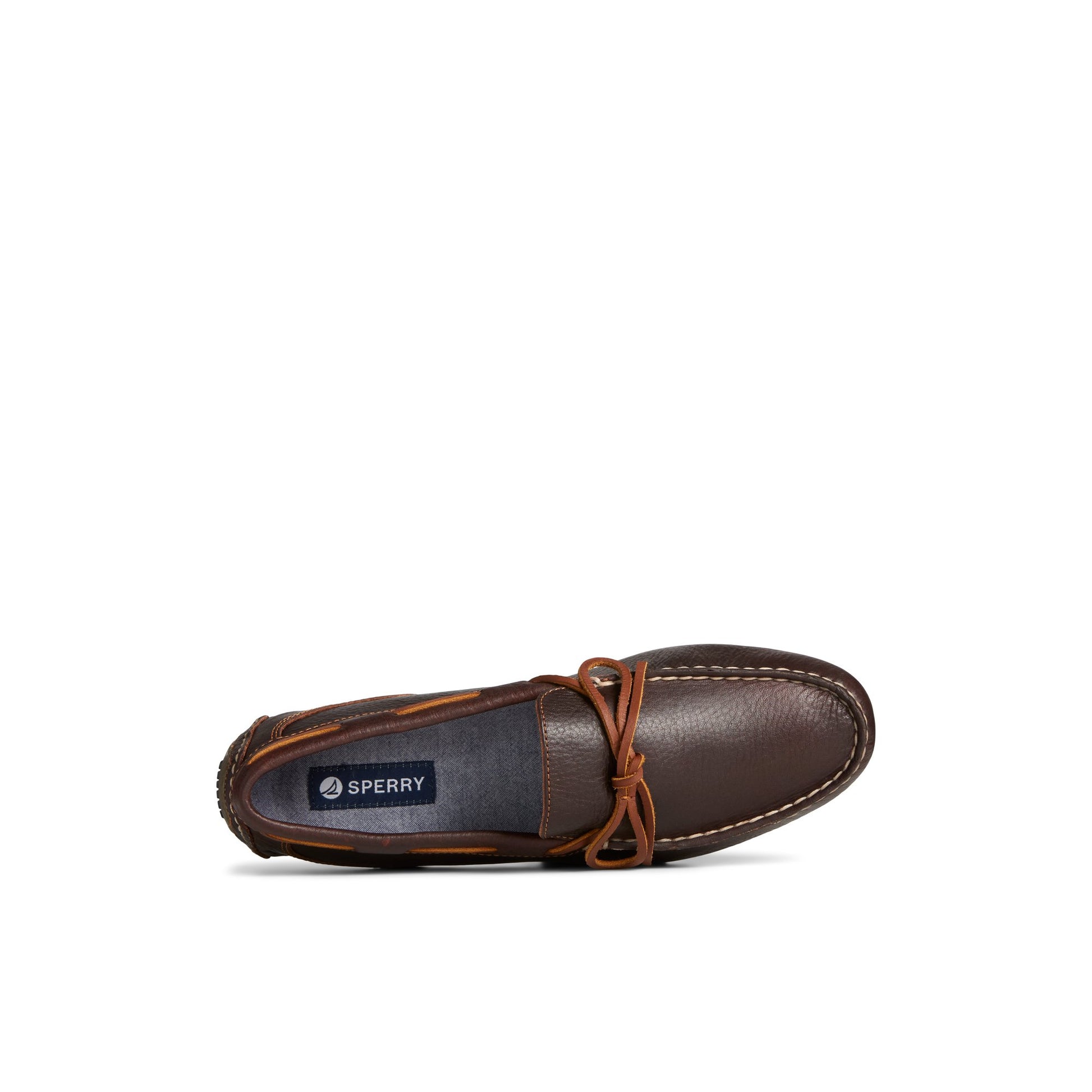 Top-down view of the Brown Davenport Pull Up Leather 1-Eye Driver Driver Loafer Casual Shoes