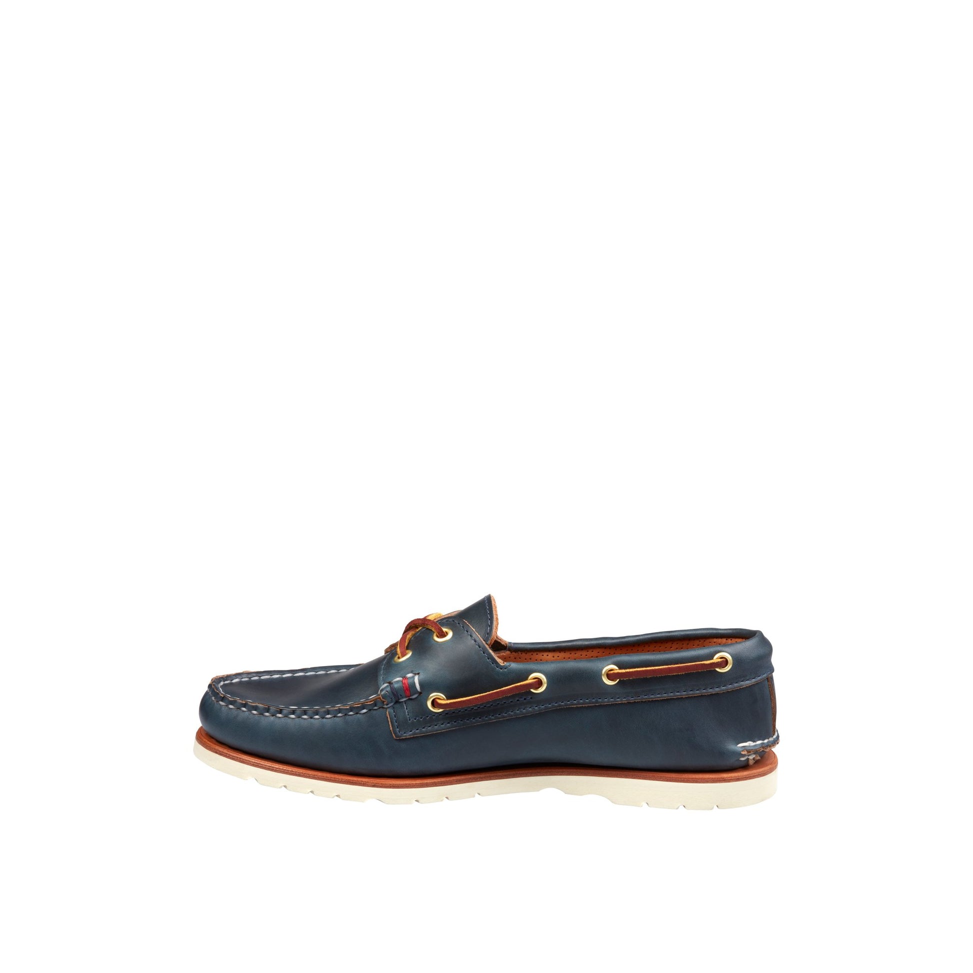 Side view of Navy Gold Cup™ Authentic Original™ Handcrafted in Maine Boat Shoe Gold Cup - Boat Shoes