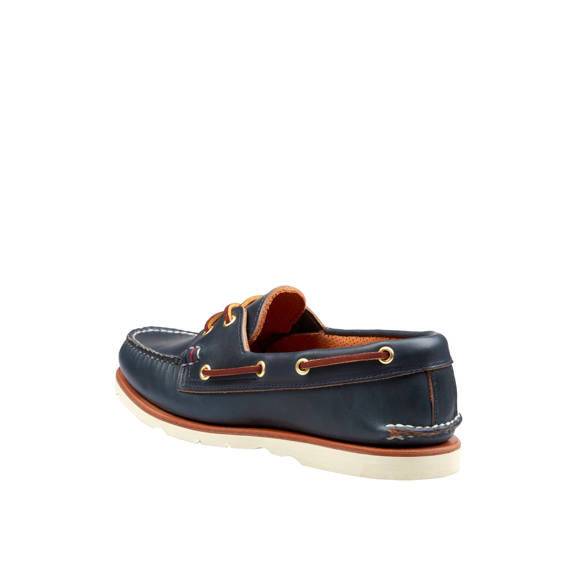 Close-up of the Navy Gold Cup™ Authentic Original™ Handcrafted in Maine Boat Shoe Gold Cup - Boat Shoes
