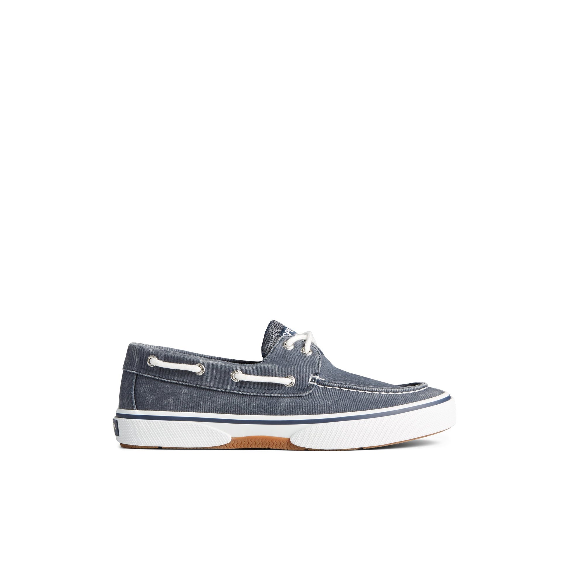 Main View of Navy Halyard 2-Eye Salt Washed Boat Shoe Vulcanized Boat Shoe Sneaker for Mens