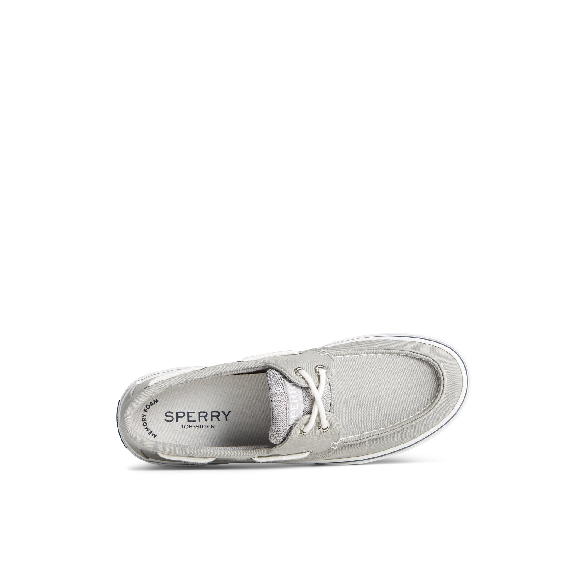 Top-down view of the Grey Halyard 2-Eye Salt Washed Boat Shoe Vulcanized Boat Shoe Sneaker