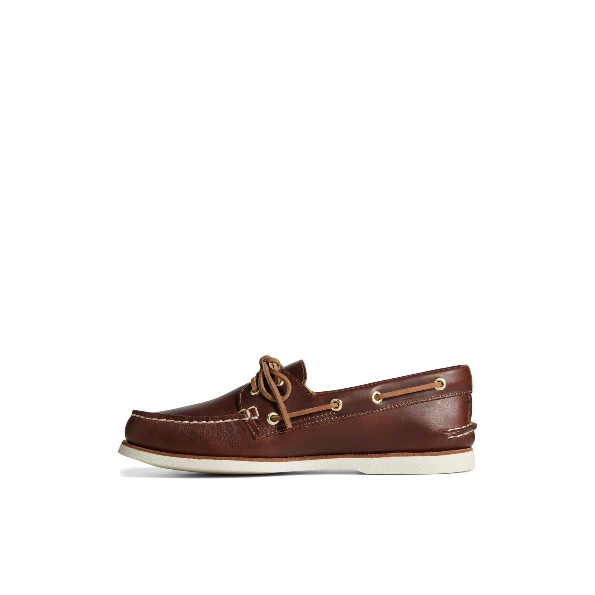 Side view of Medium beige Gold Cup™ Authentic Original™ Orleans Leather Boat Shoe Boat Shoes