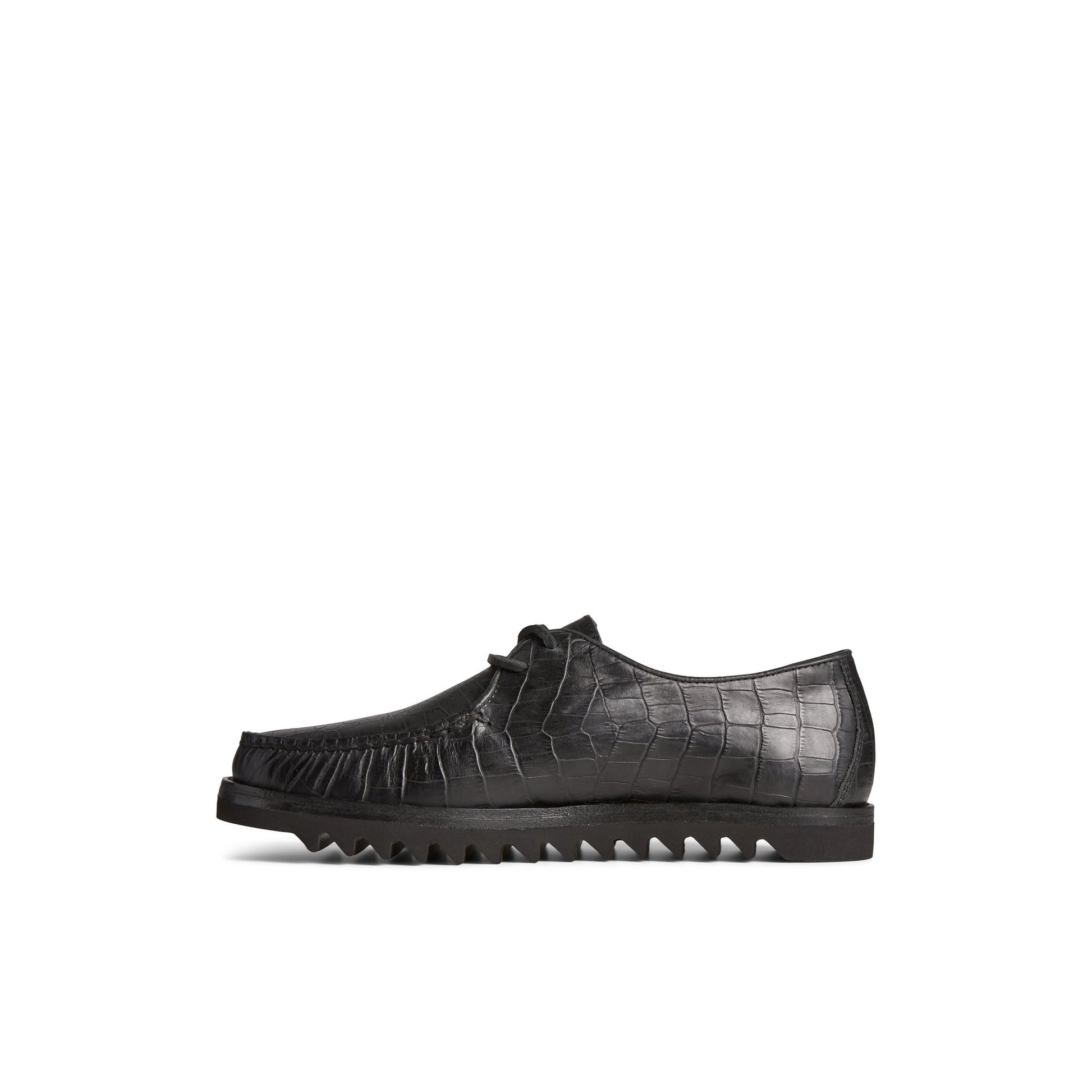 Side view of Black Unisex Captain's Vibram Oxford Captain's Oxford Dress Shoes