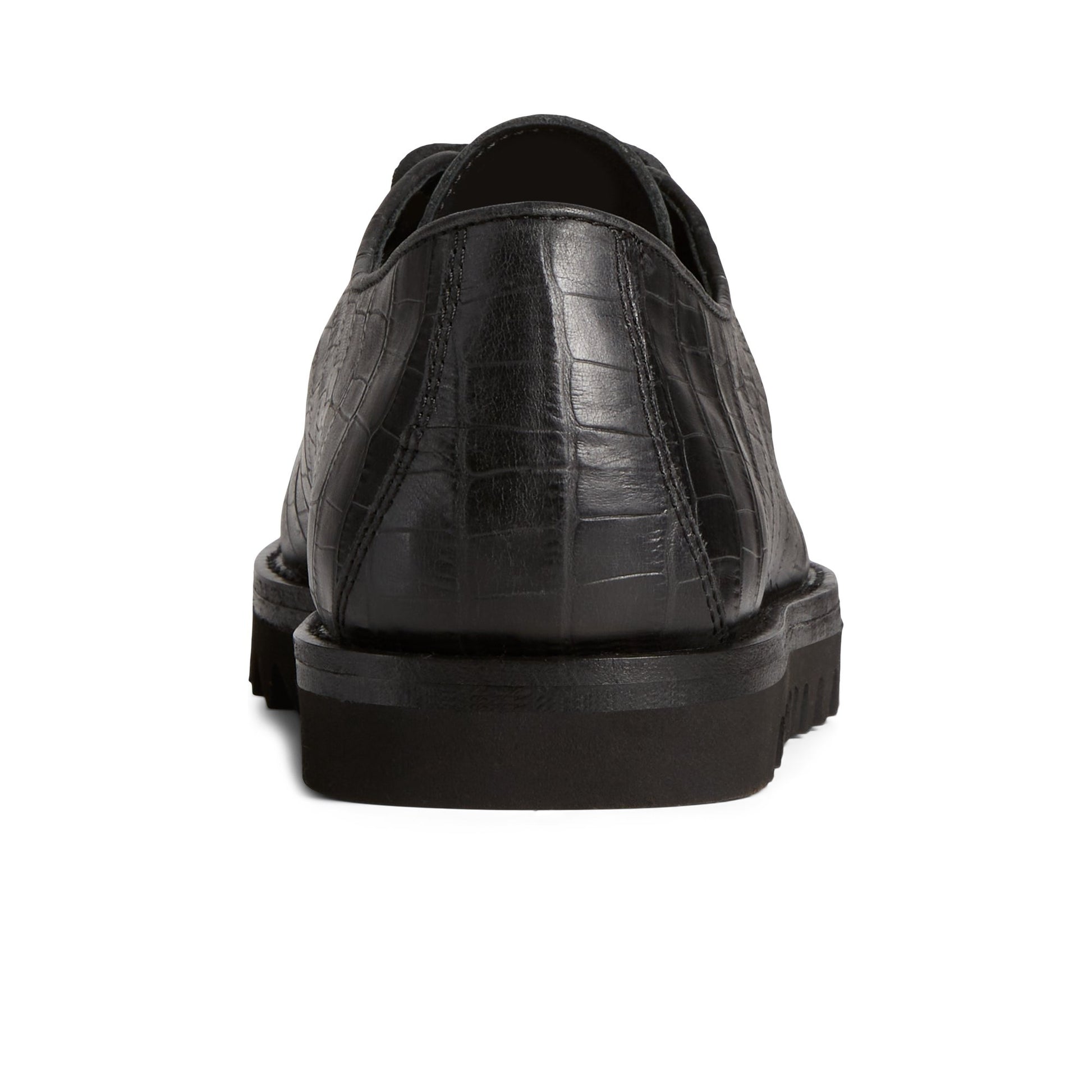 Close-up of the Black Unisex Captain's Vibram Oxford Captain's Oxford Dress Shoes