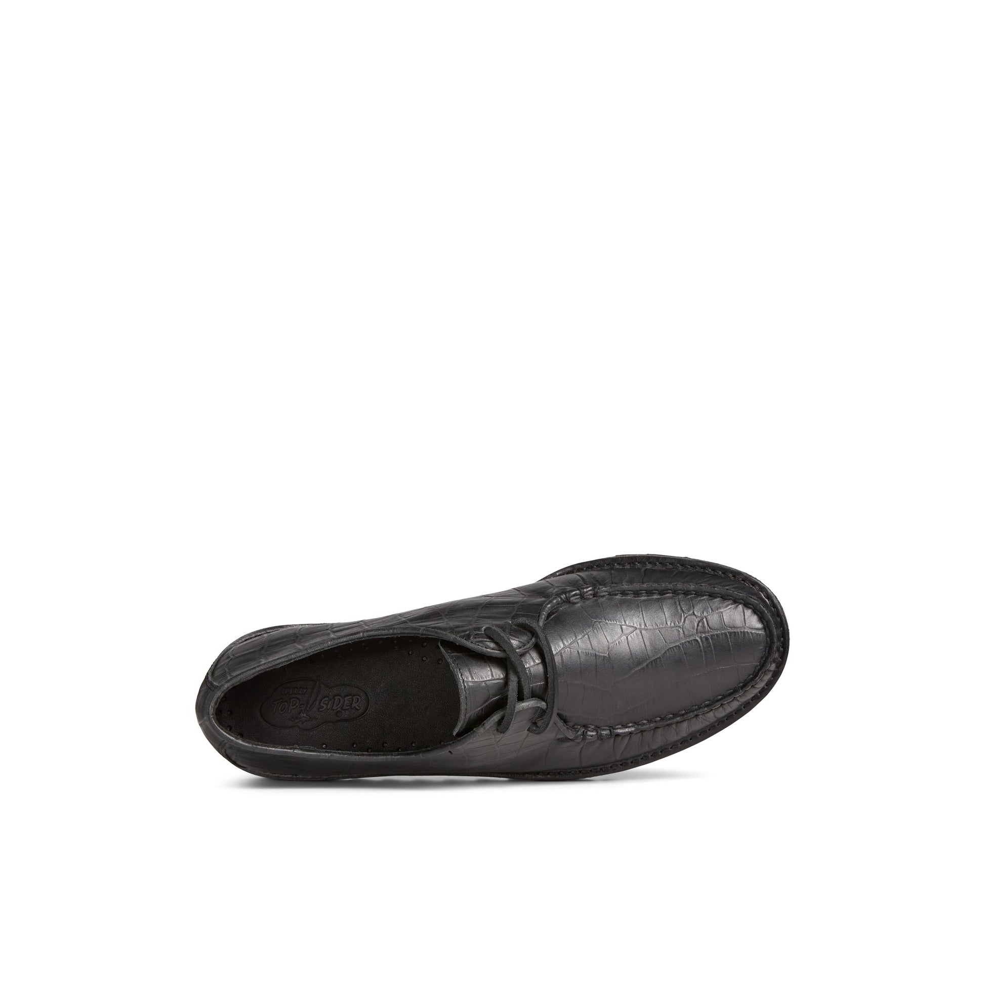 Top-down view of the Black Unisex Captain's Vibram Oxford Captain's Oxford Dress Shoes