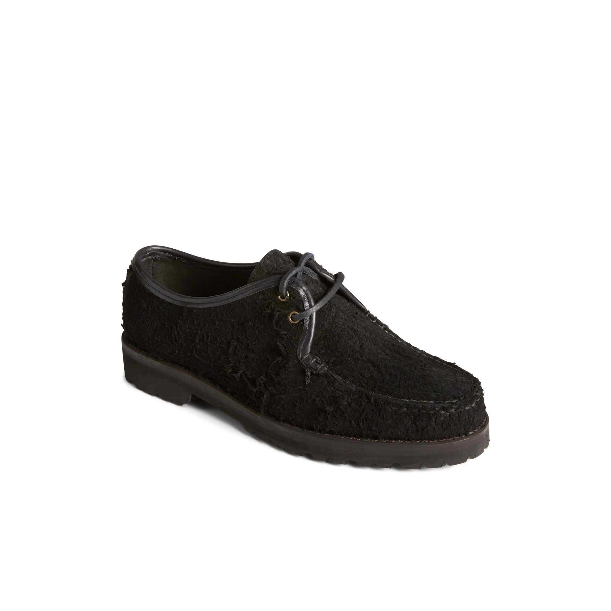 Three-quarter angle of Black Captain's Oxford by Chris Echevarria Captain's Oxford Dress Shoes's front side