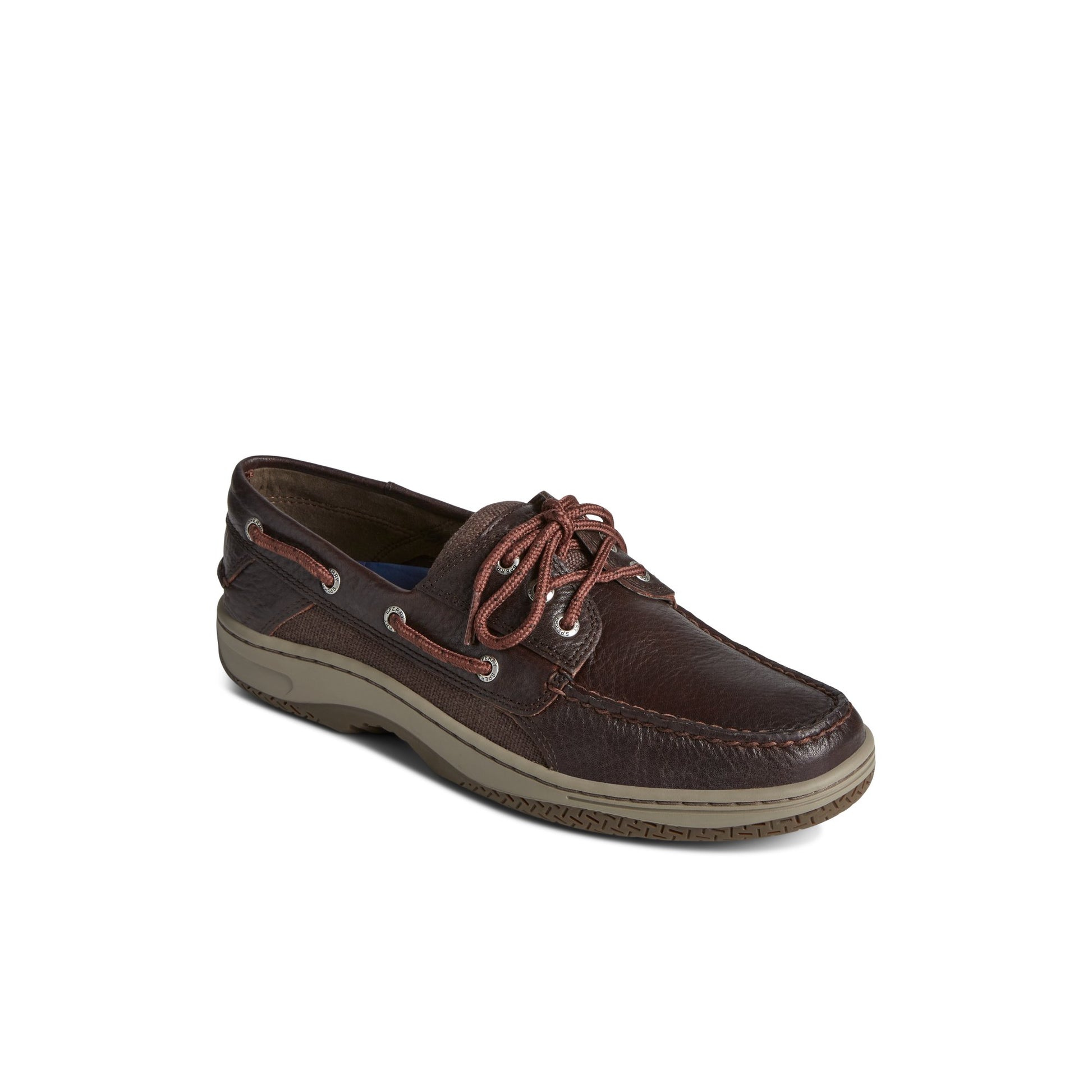 Three-quarter angle of Brown Billfish™ 3-Eye Boat Shoe Boat Shoes's front side