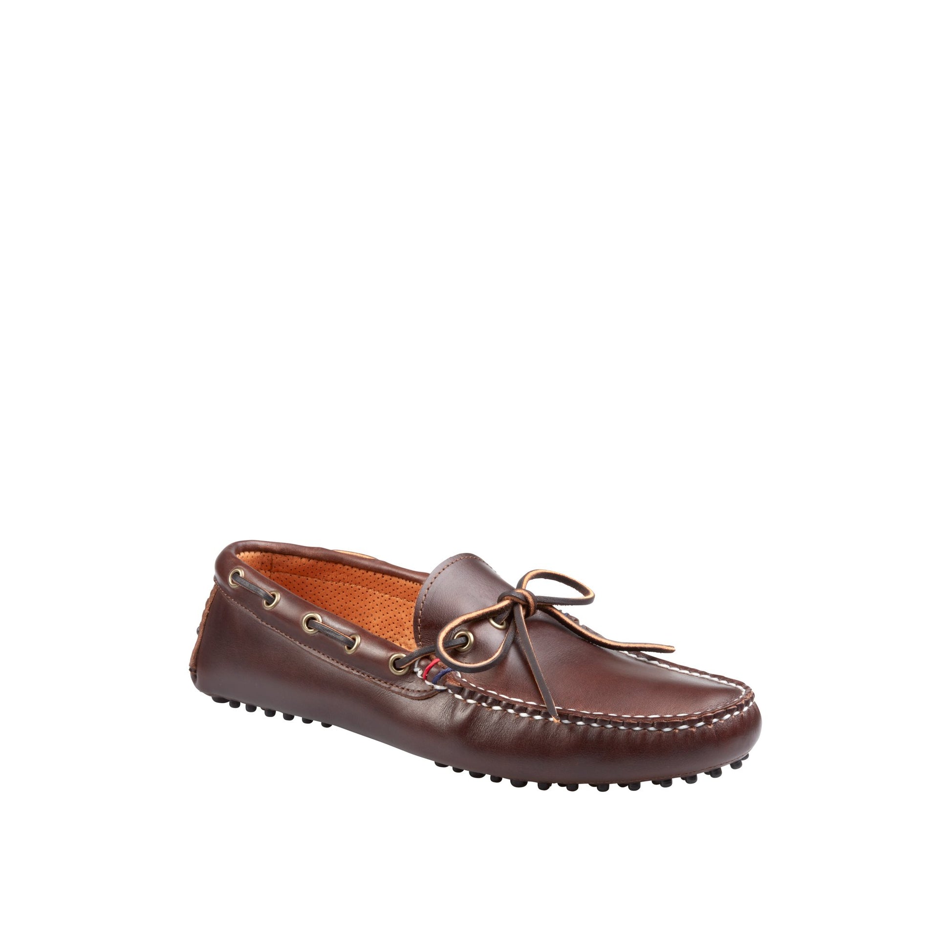 Three-quarter angle of Brown Gold Cup™ Handcrafted in Maine 1-Eye Driver Driver Loafer Casual Shoes's front side