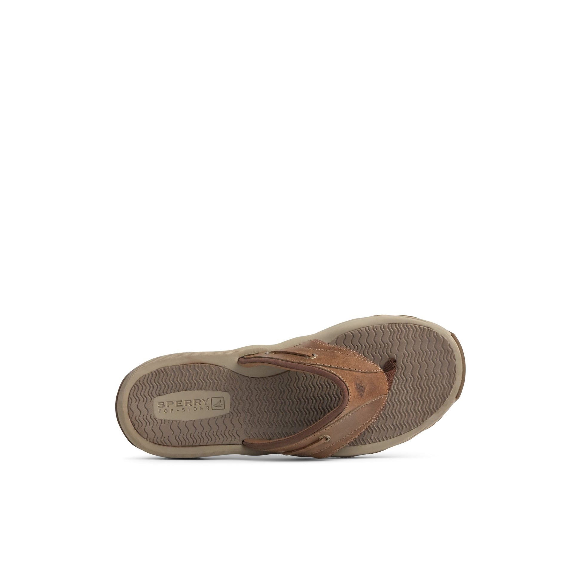 Top-down view of the Brown Outer Banks Flip Flop Flip Flop Thong Sandals