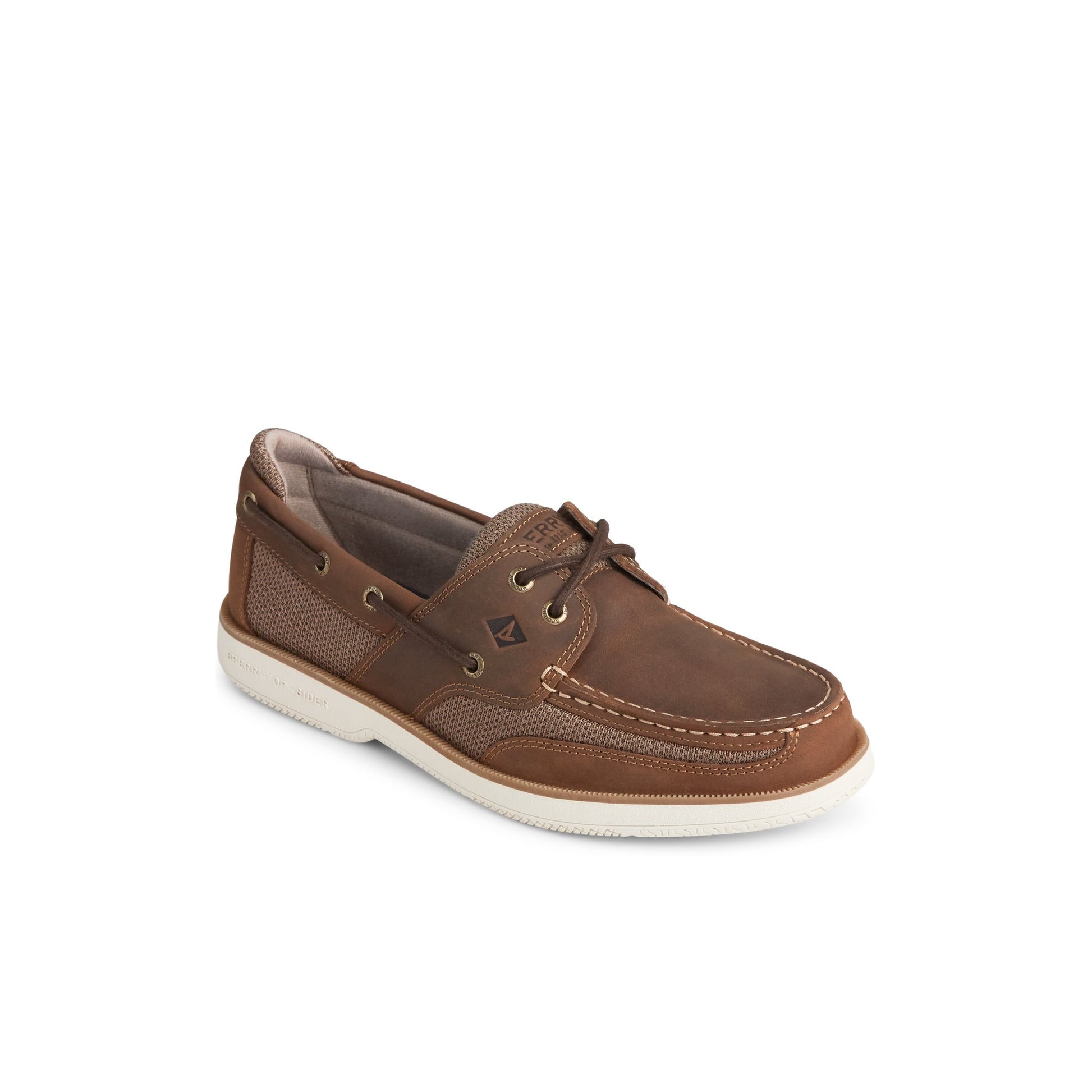 Three-quarter angle of Dark brown Surveyor 2-Eye Boat Shoe Boat Shoes's front side