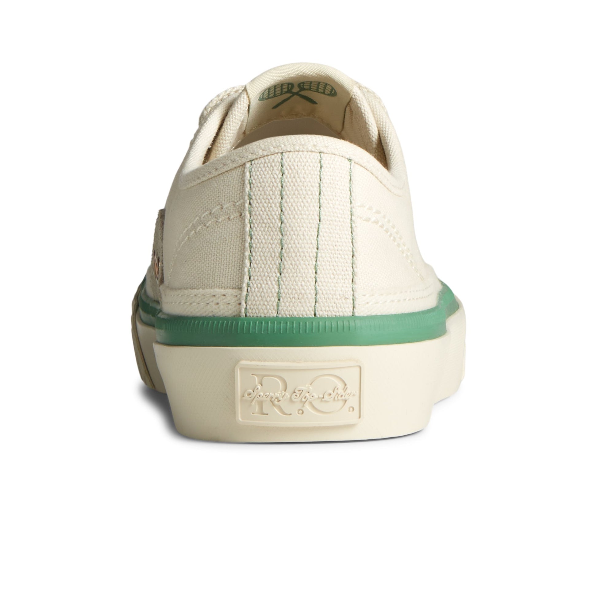 Close-up of the White Racquet Oxford Sneaker Tennis Sneakers