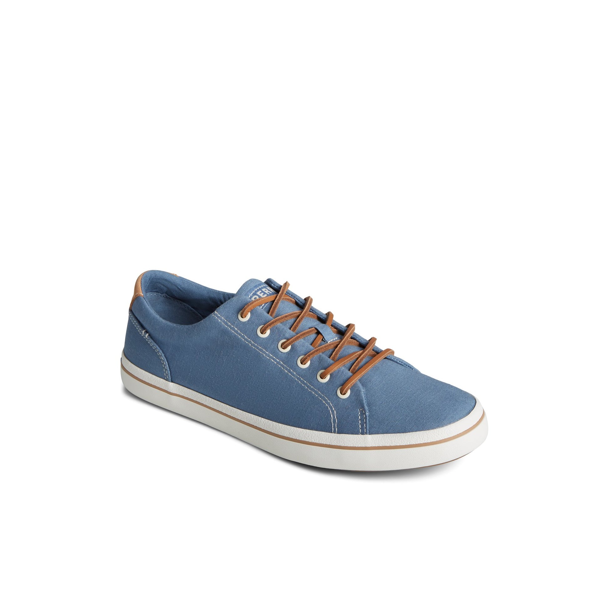 Three-quarter angle of Blue Striper II Linen LTT Sneaker Sneakers's front side