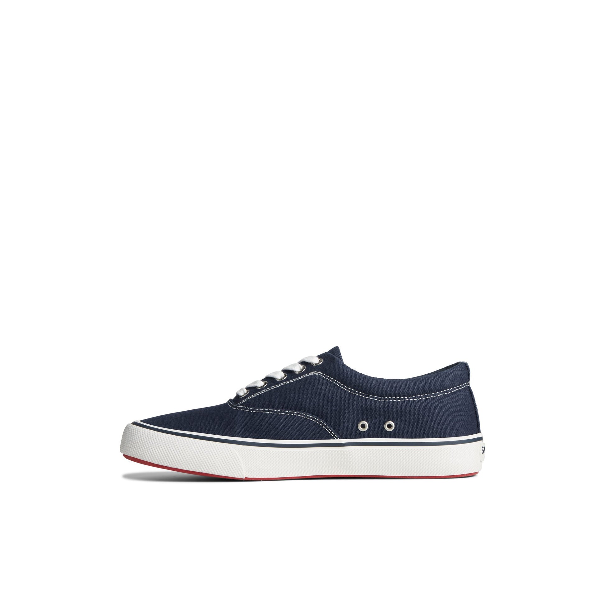 Side view of Navy Striper II Canvas CVO Sneaker Vulcanized Sneaker