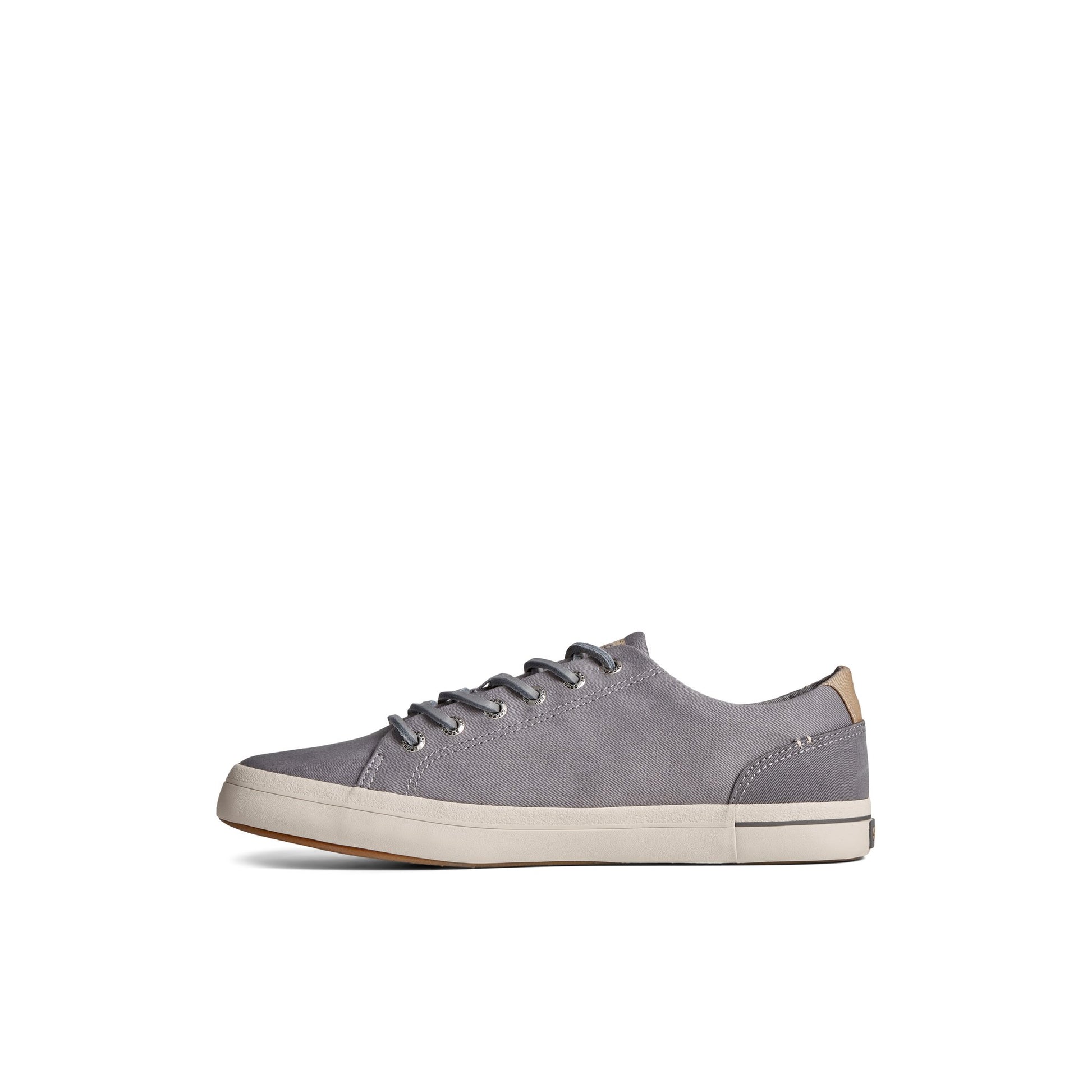 Side view of Grey SeaCycled™ Striper II Textile Sneaker Vulcanized Sneaker