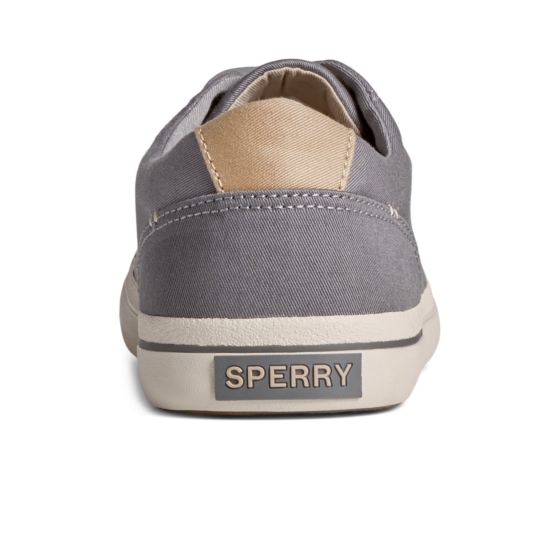 Close-up of the Grey SeaCycled™ Striper II Textile Sneaker Vulcanized Sneaker