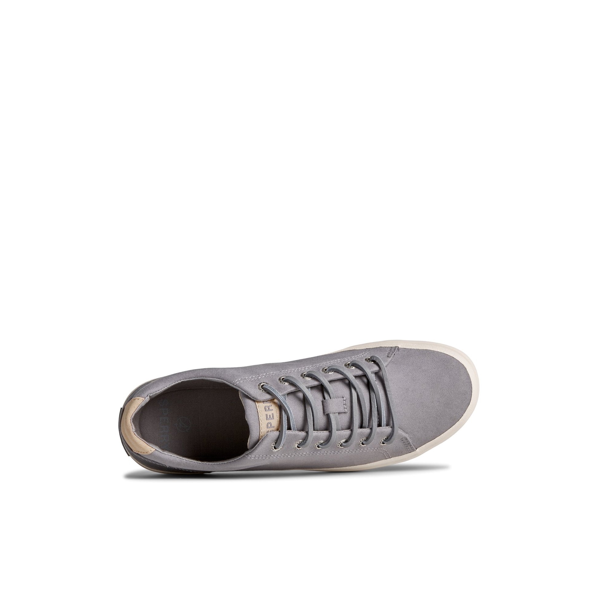 Top-down view of the Grey SeaCycled™ Striper II Textile Sneaker Vulcanized Sneaker