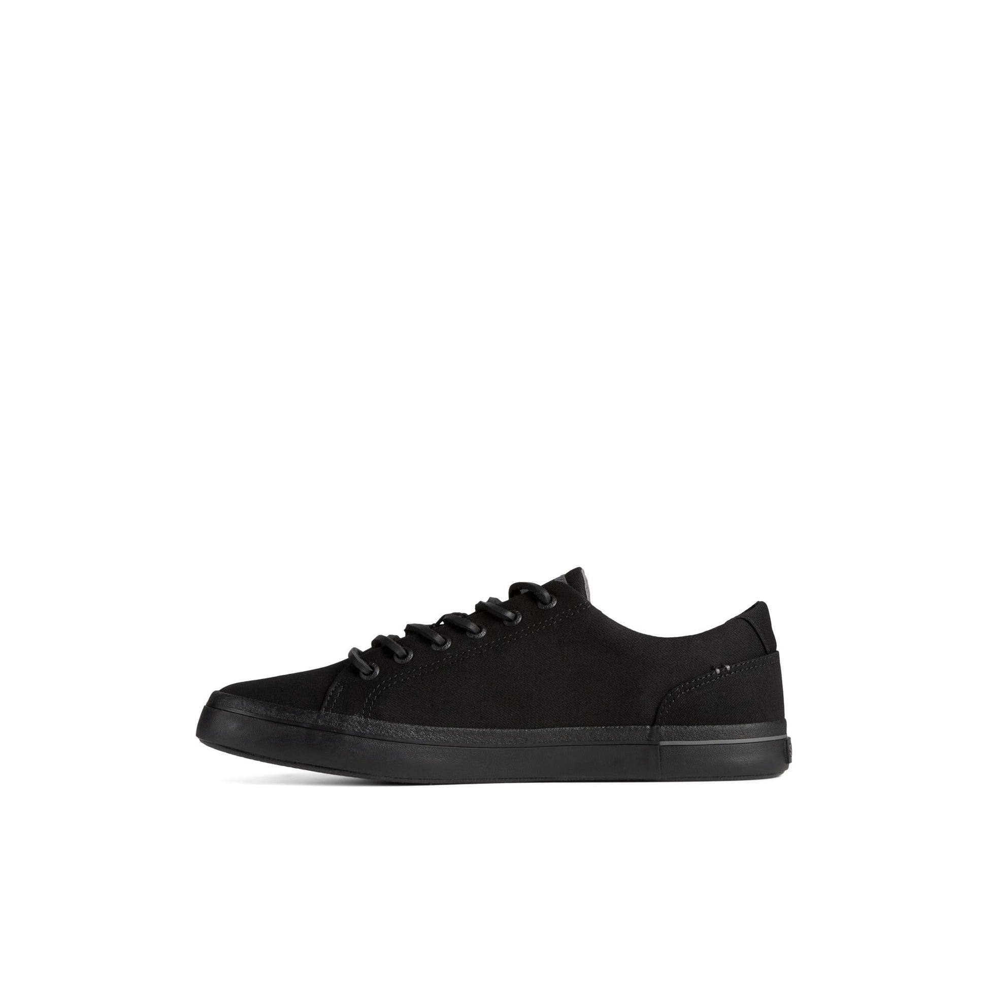 Side view of Black SeaCycled™ Striper II Textile Sneaker Vulcanized Sneaker