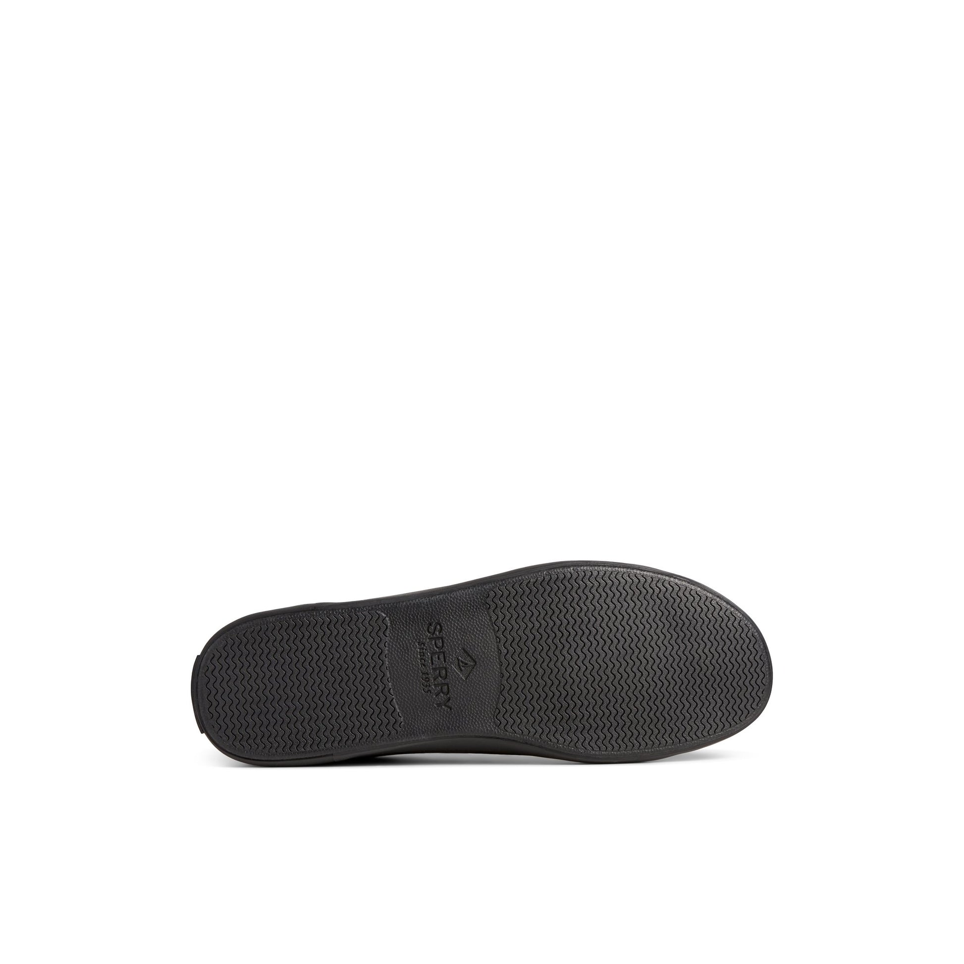 View of Black SeaCycled™ Striper II Textile Sneaker Vulcanized Sneaker's sole