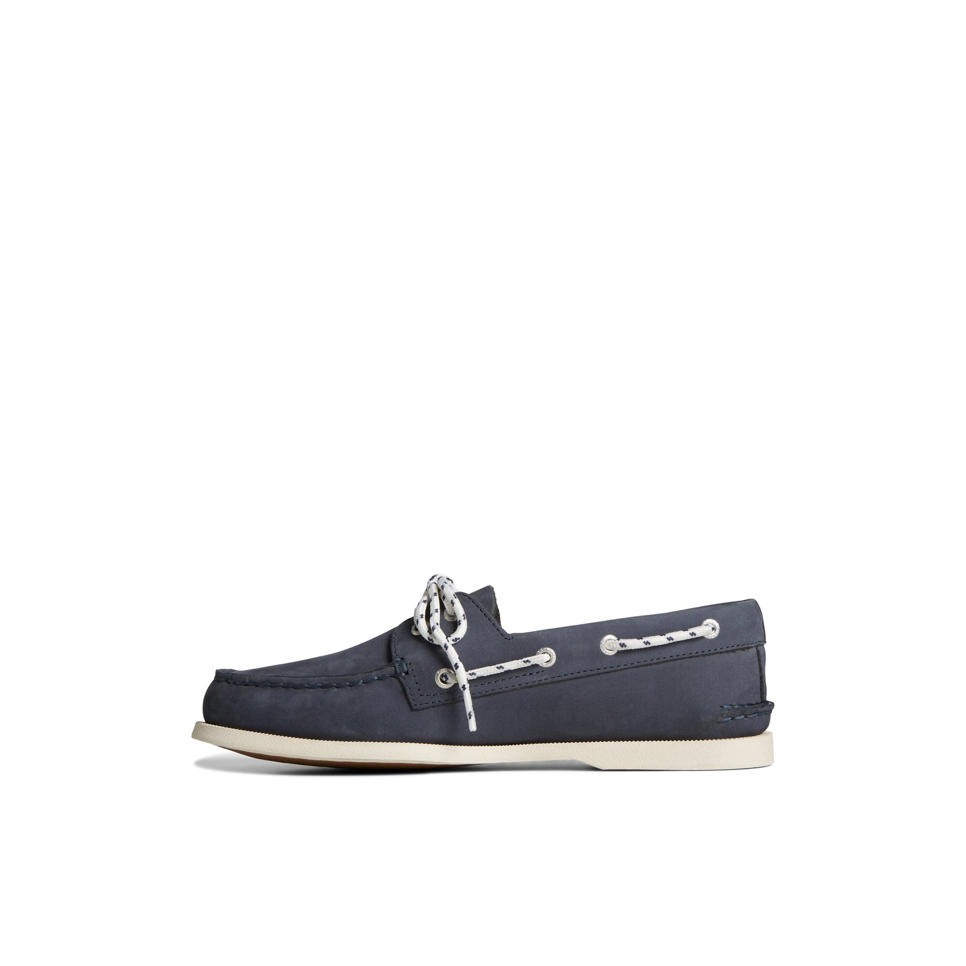 Side view of Navy Authentic Original™ Nautical Nubuck Boat Shoe Boat Shoes