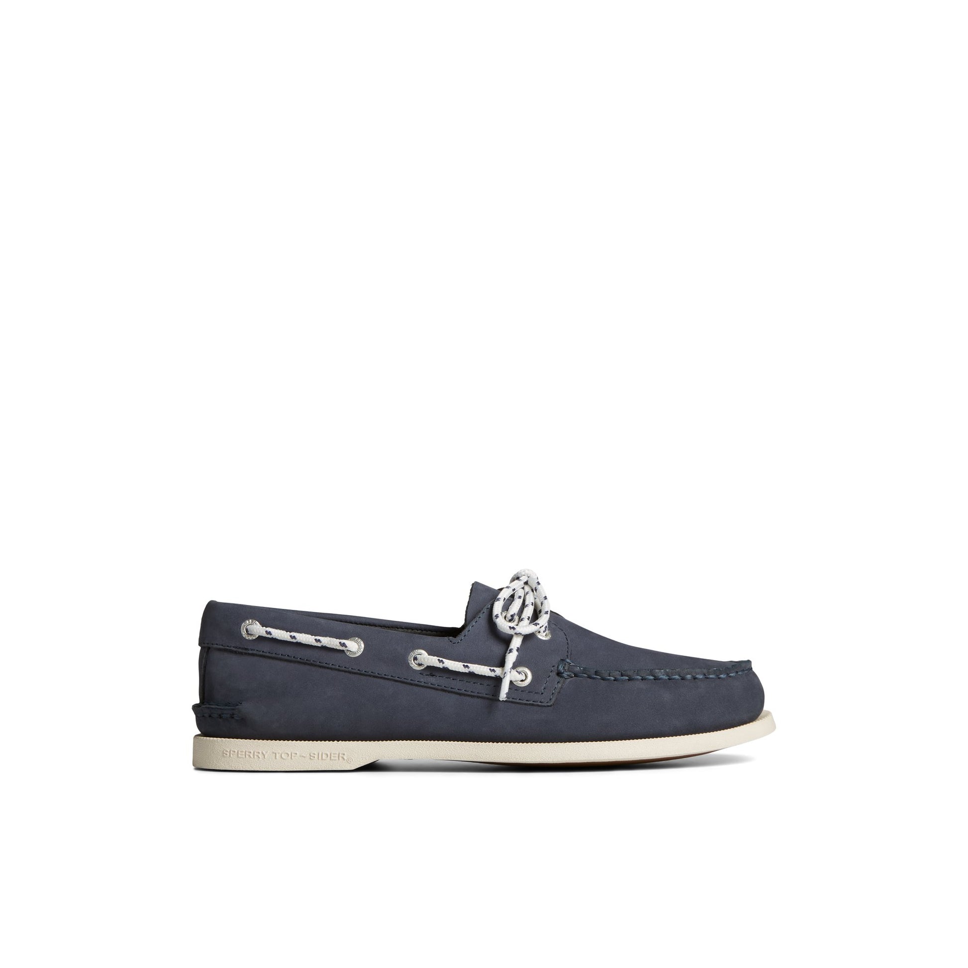 Main View of Navy Authentic Original™ Nautical Nubuck Boat Shoe Boat Shoes for Mens