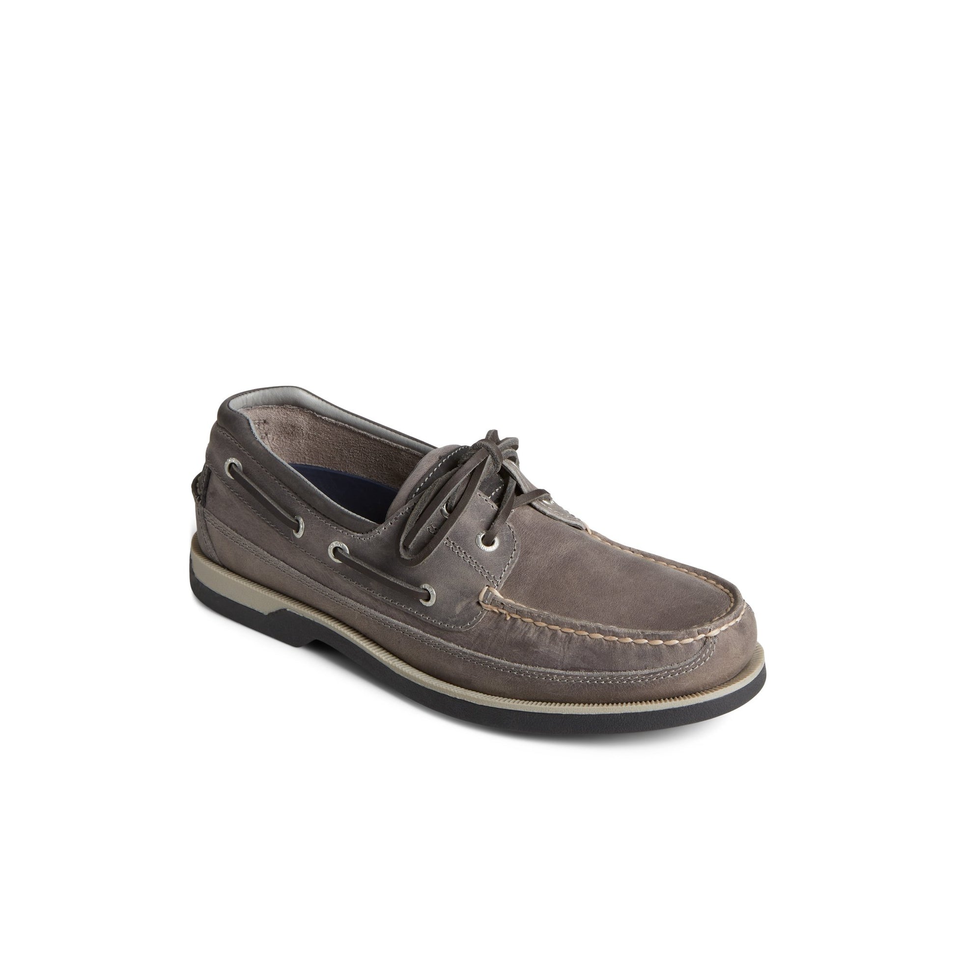 Three-quarter angle of Grey Mako Canoe Moc Boat Shoe Boat Shoes's front side