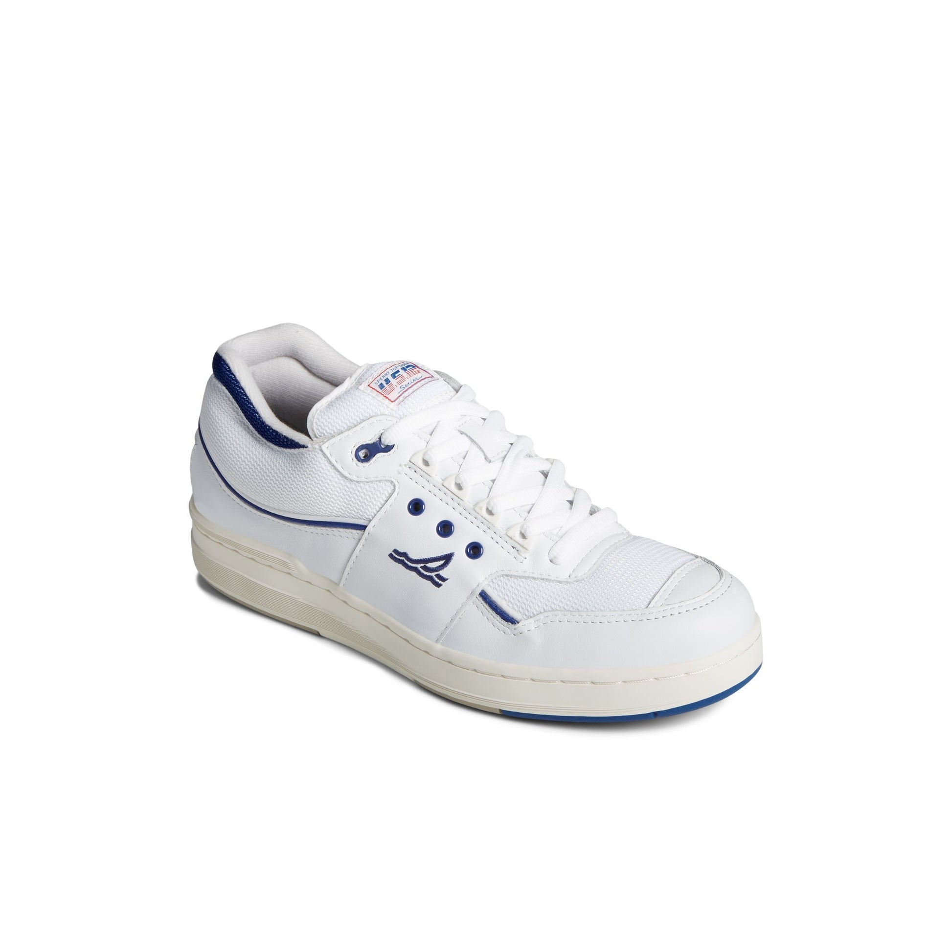 Three-quarter angle of White US12 Sneaker Vulcanized Sneaker's front side