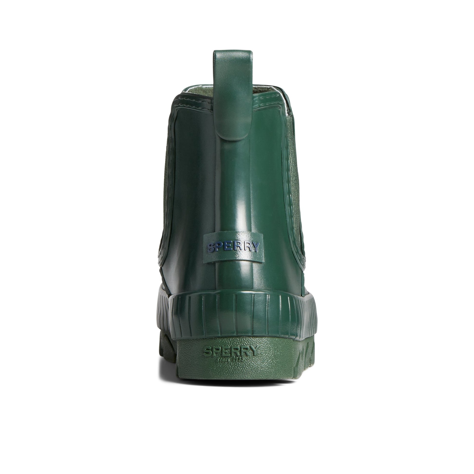 Close-up of the Dark Green Torrent Chelsea Waterproof Rain Boot Chelsea Rain Boot