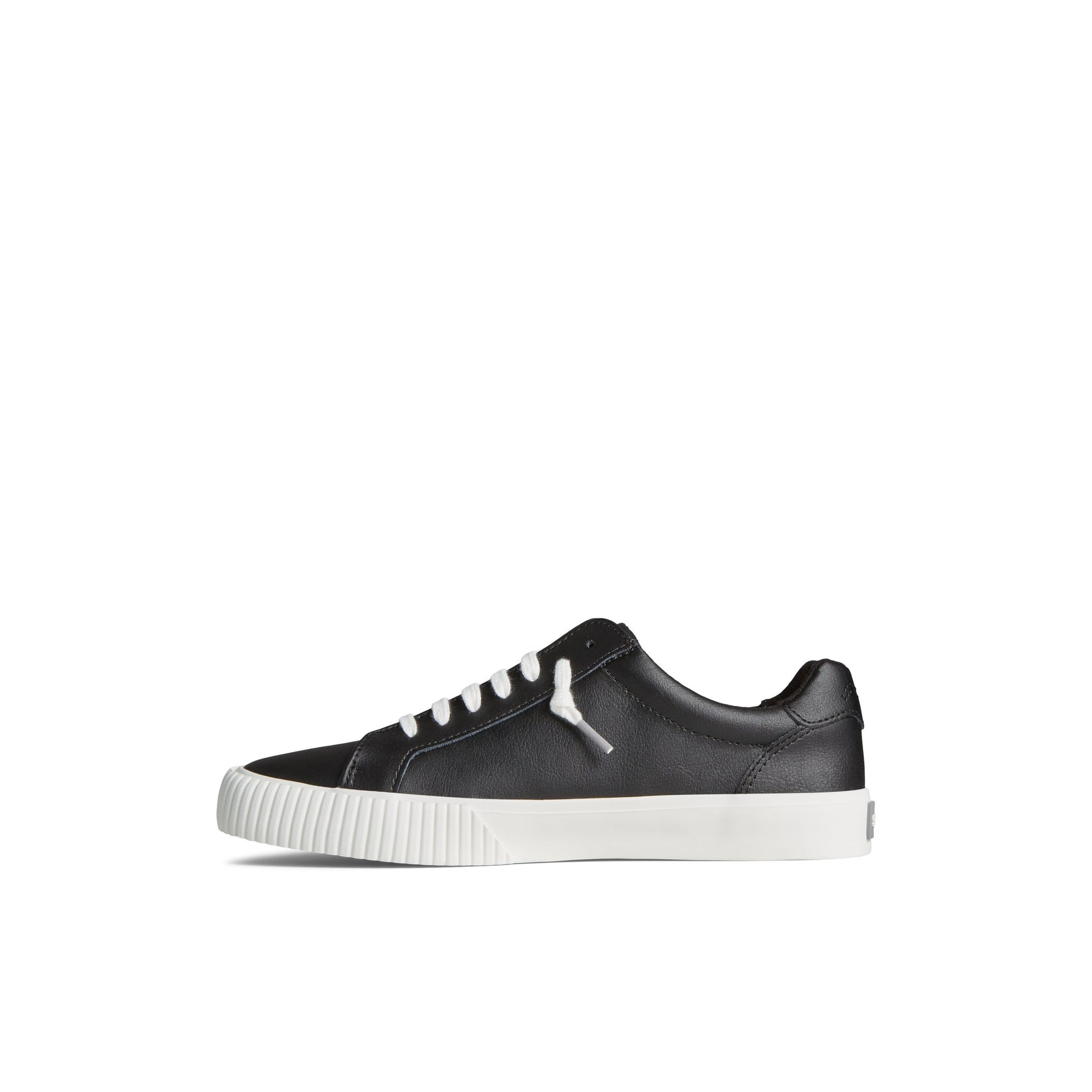 Side view of Black Bermuda Leather Sneaker Low Top Sneakers