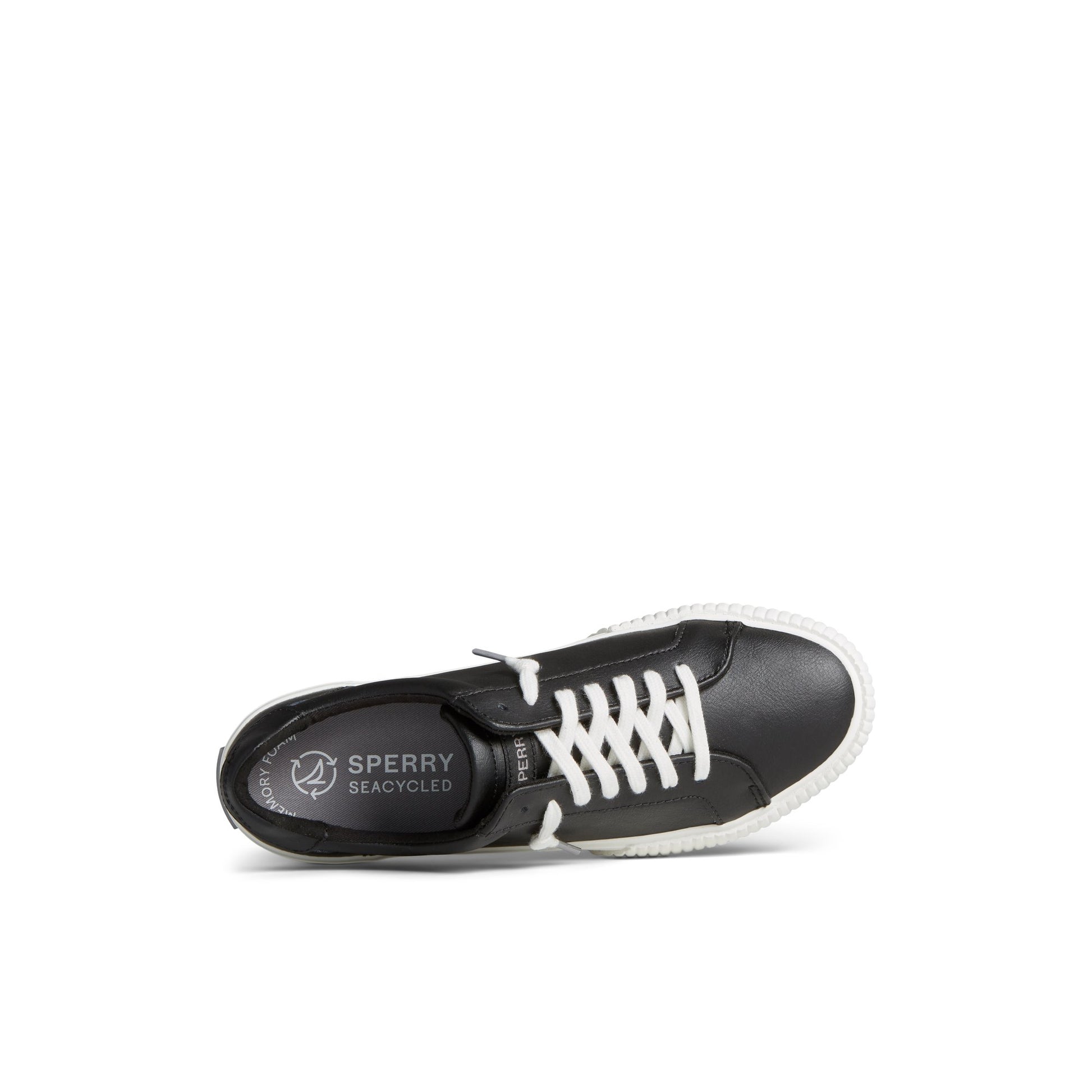 Top-down view of the Black Bermuda Leather Sneaker Low Top Sneakers