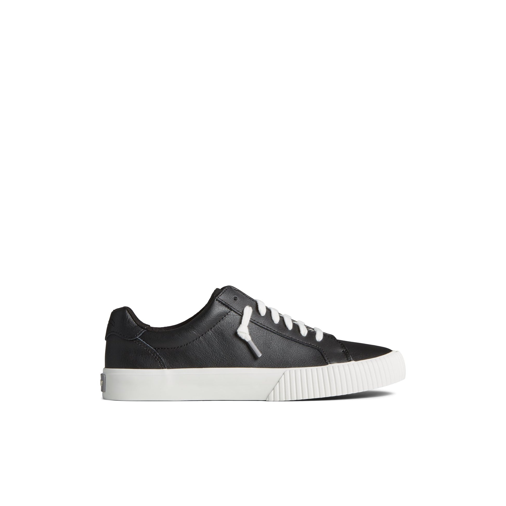 Main View of Black Bermuda Leather Sneaker Low Top Sneakers for Womens
