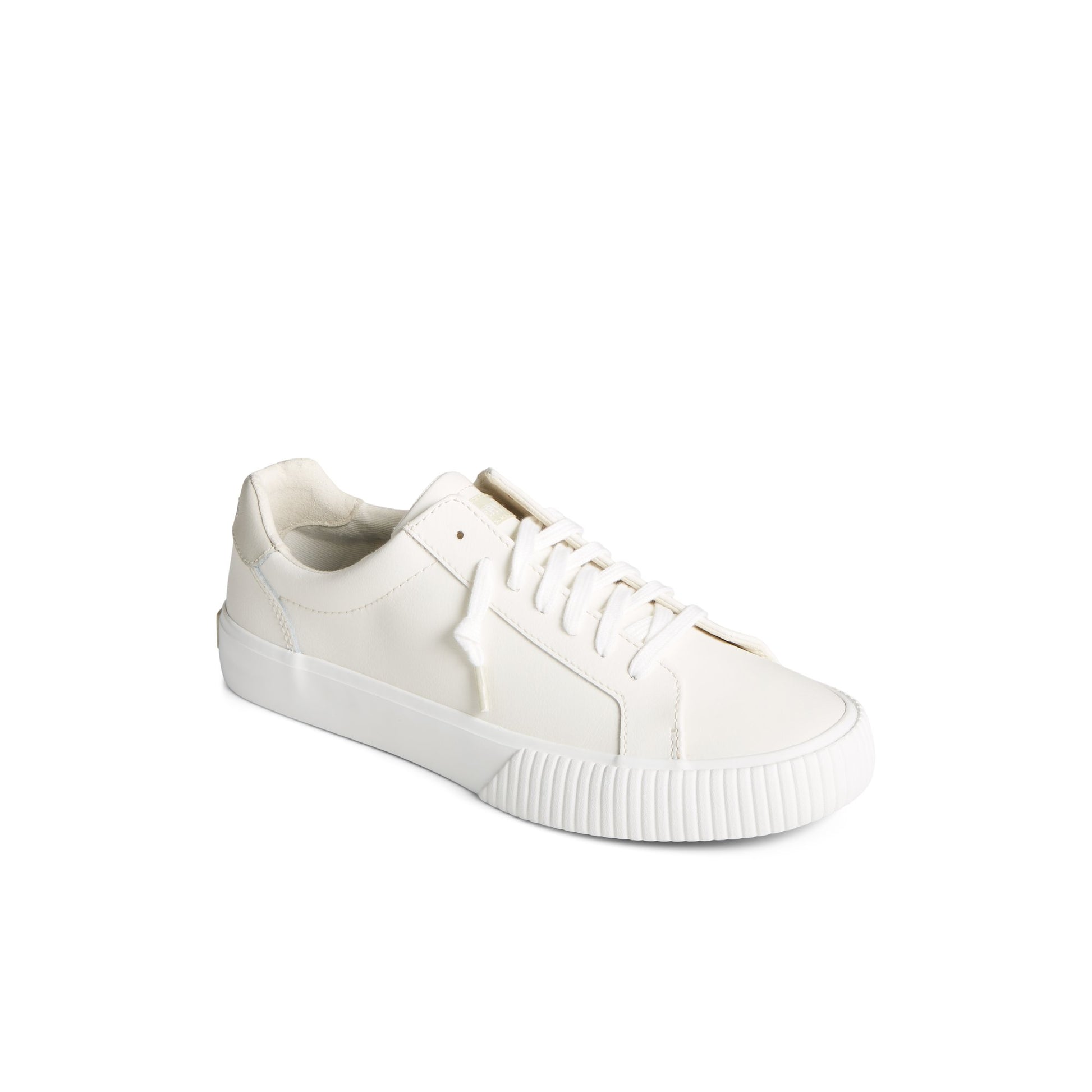 Three-quarter angle of White Bermuda Leather Sneaker Low Top Sneakers's front side